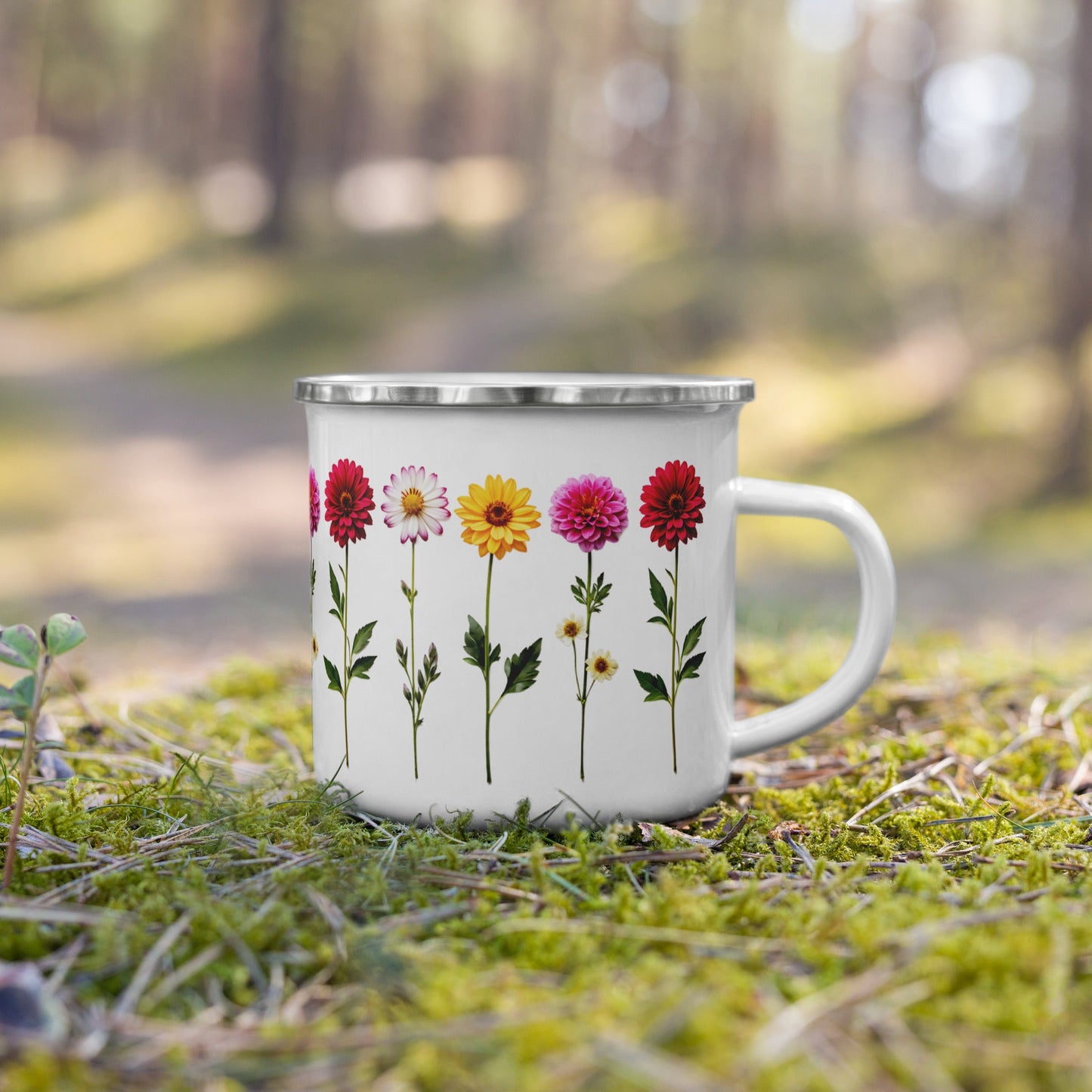 Flowers Enamel Mug (12 oz) - Mugs - Discovery Co.