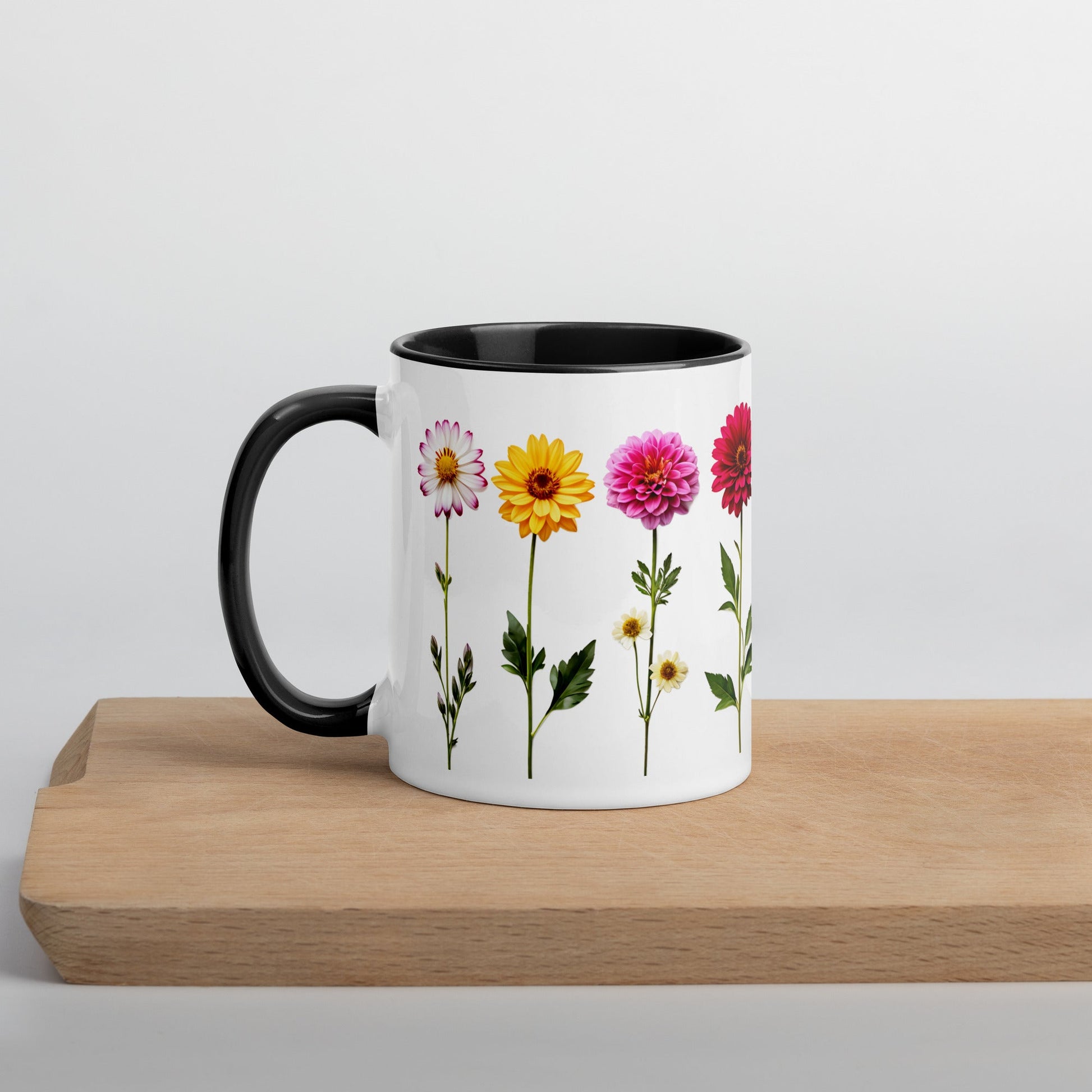 Flowers Mug with Color Inside - Mugs - Discovery Co.
