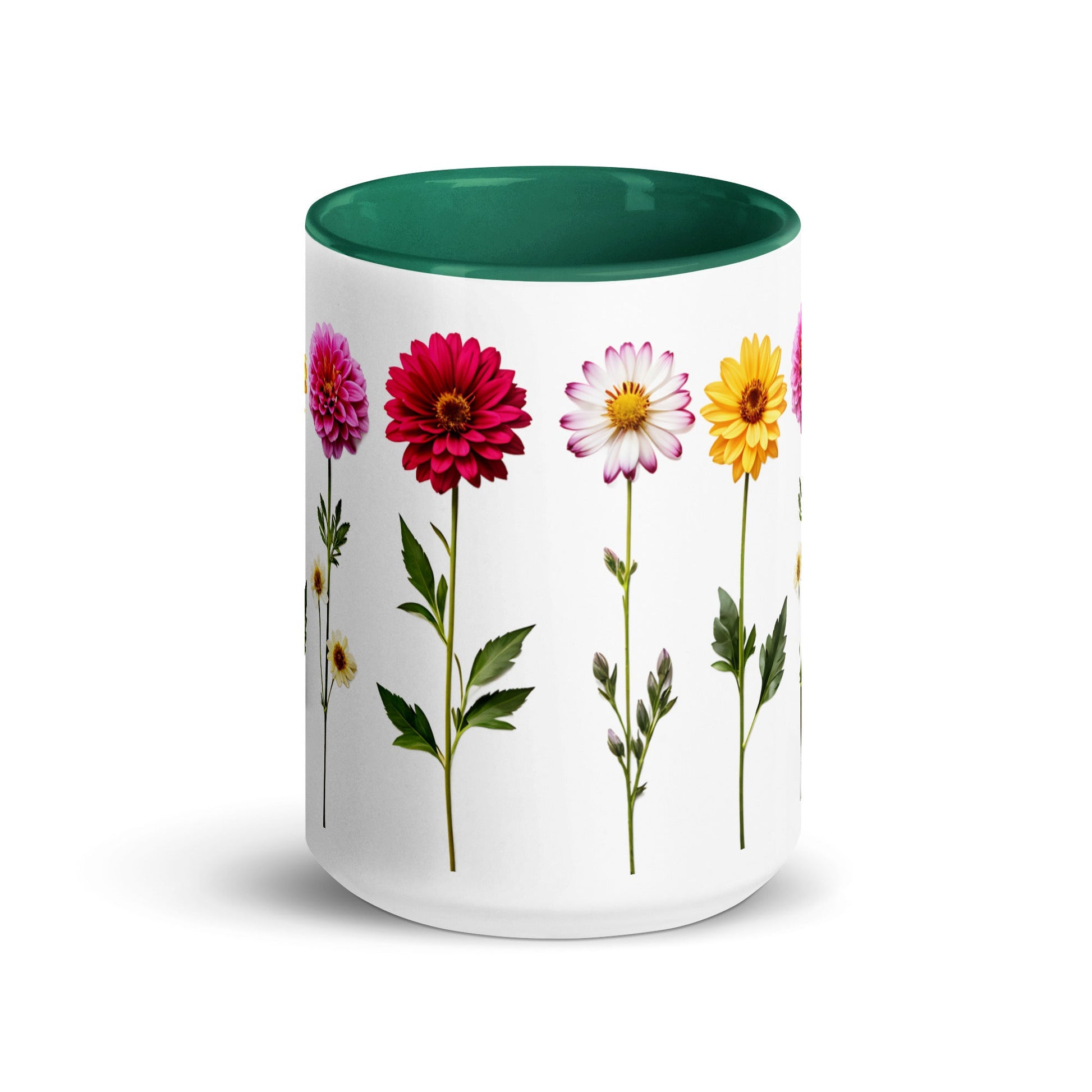 Flowers Mug with Color Inside - Mugs - Discovery Co.
