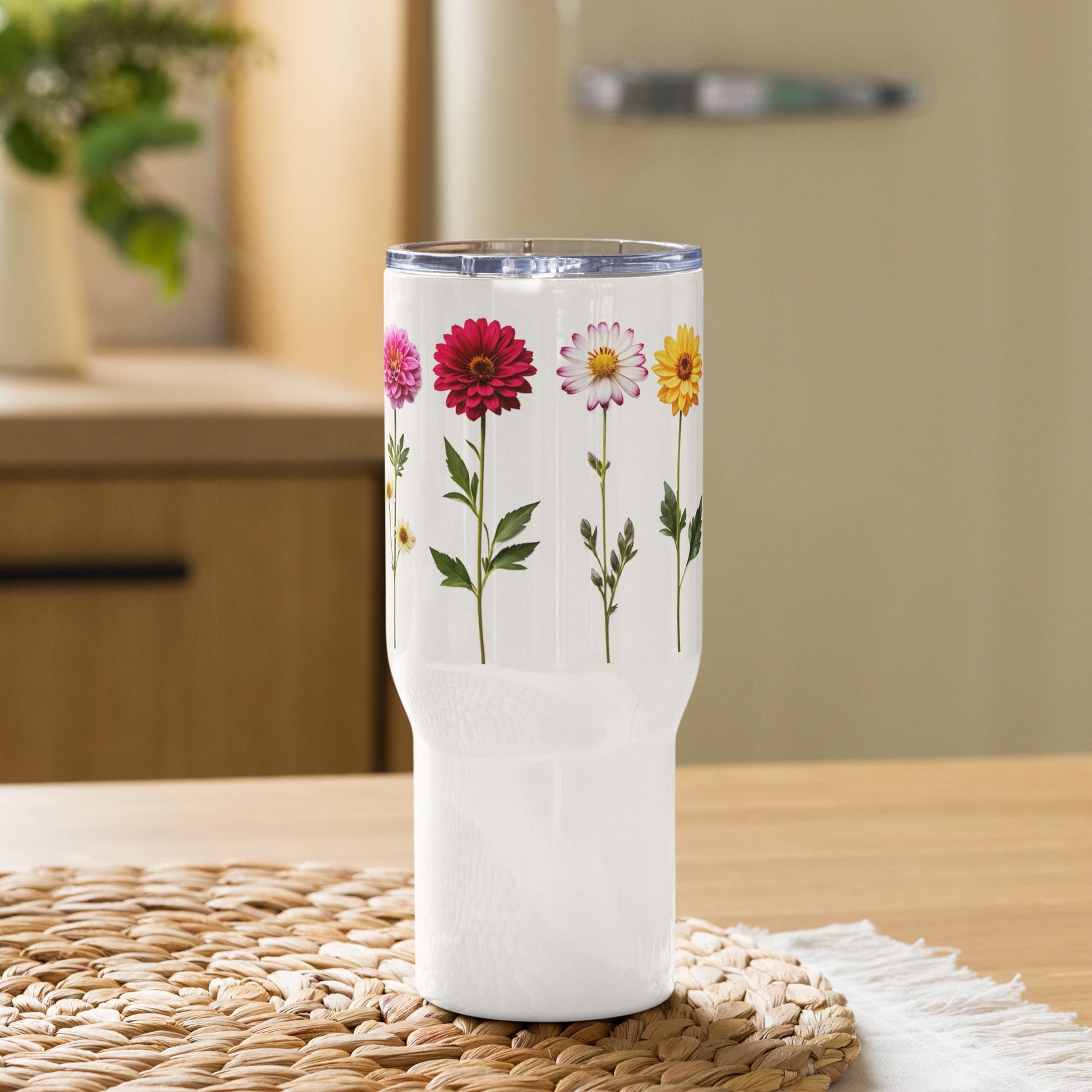 Flowers Stainless Steel Travel Mug (25 oz) - Travel Mug - Discovery Co.