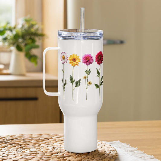 Flowers Stainless Steel Travel Mug (25 oz) - Travel Mug - Discovery Co.