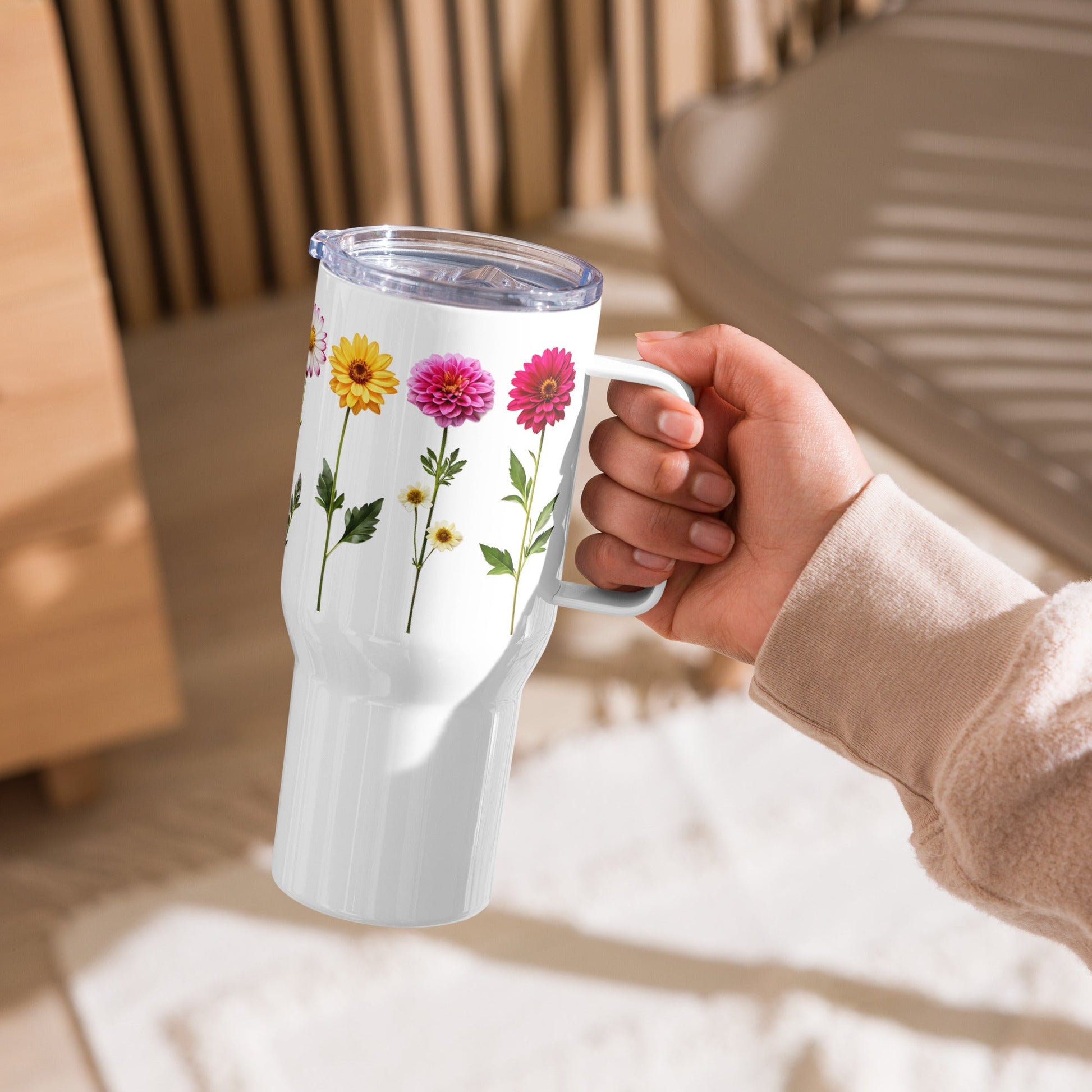 Flowers Stainless Steel Travel Mug (25 oz) - Travel Mug - Discovery Co.