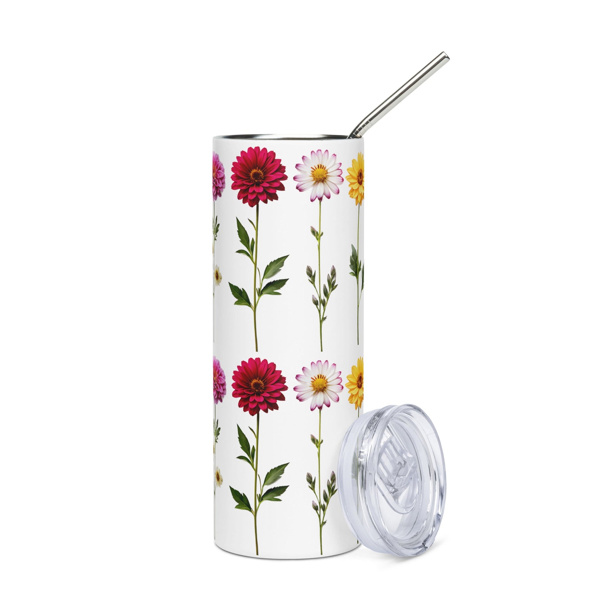 Flowers Stainless Steel Tumbler (20 oz) - Steel Tumbler - Discovery Co.