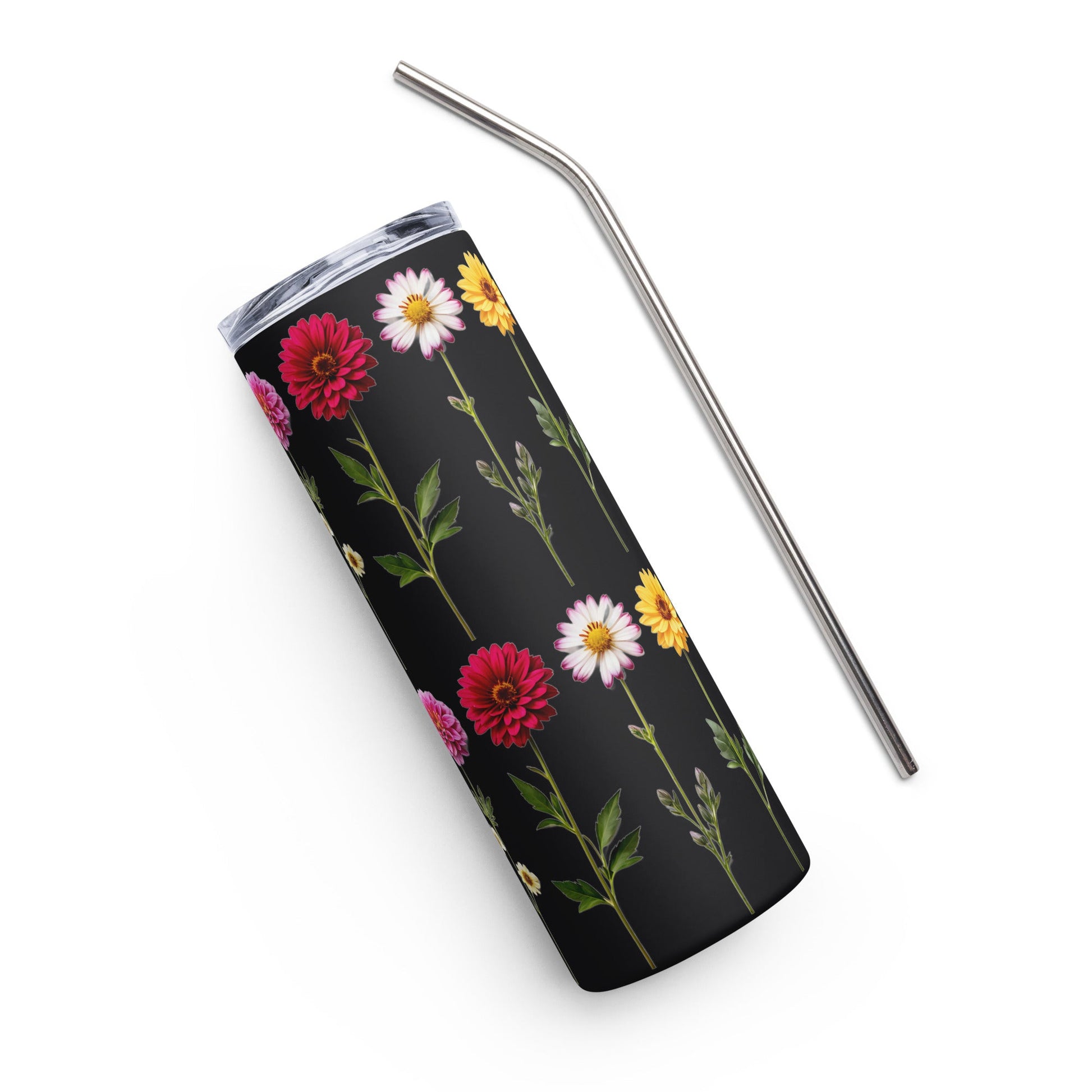 Flowers Stainless Steel Tumbler (20 oz) - Steel Tumbler - Discovery Co.