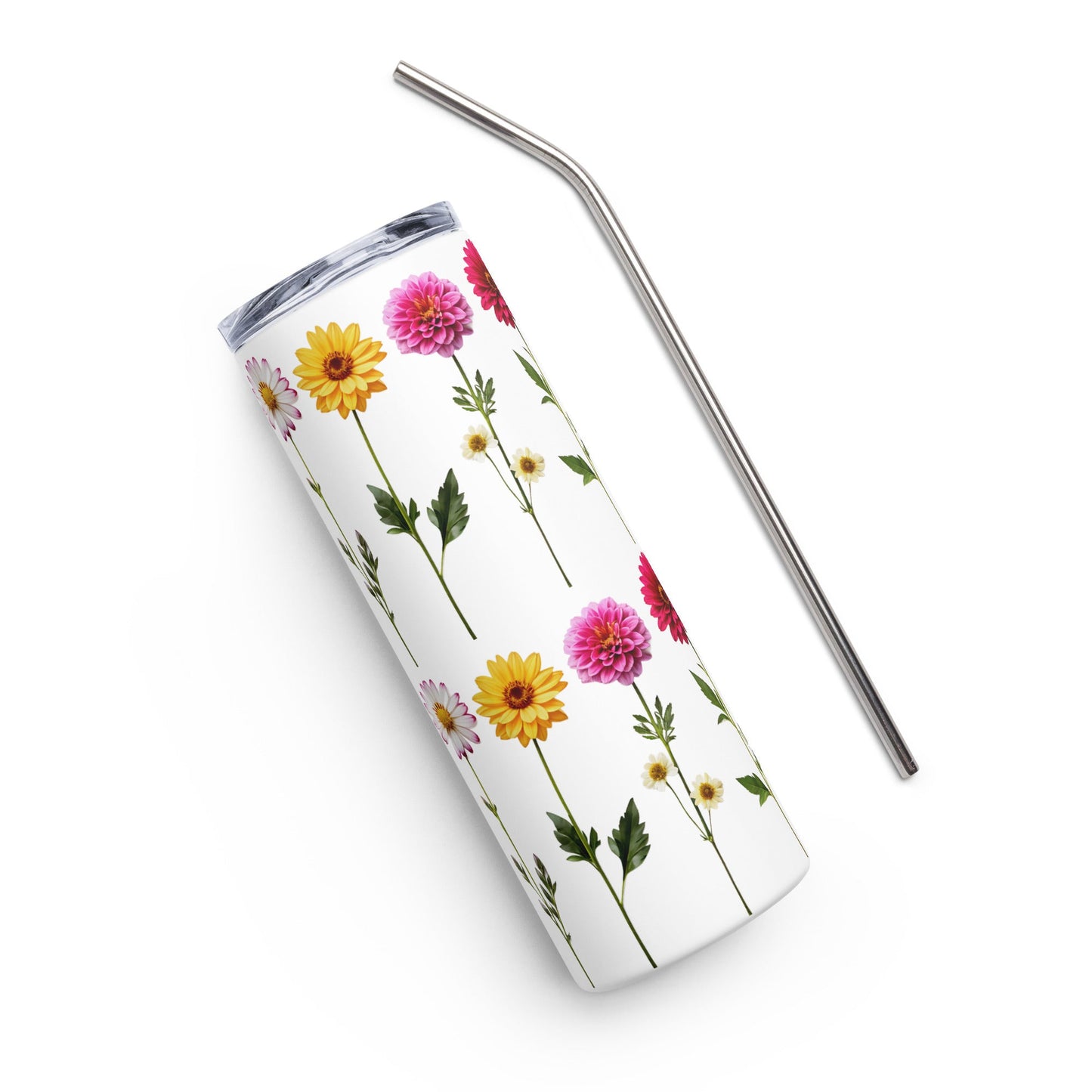 Flowers Stainless Steel Tumbler (20 oz) - Steel Tumbler - Discovery Co.