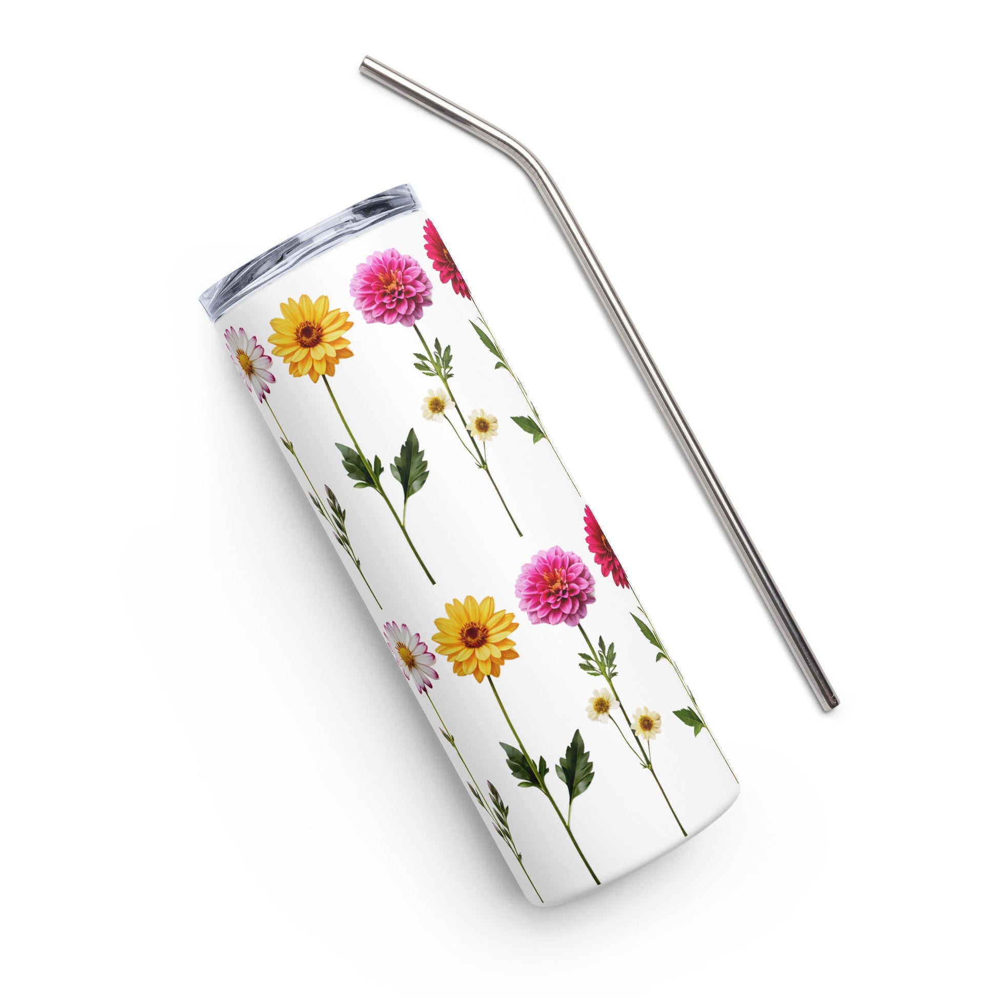 Flowers Stainless Steel Tumbler (20 oz) - Steel Tumbler - Discovery Co.