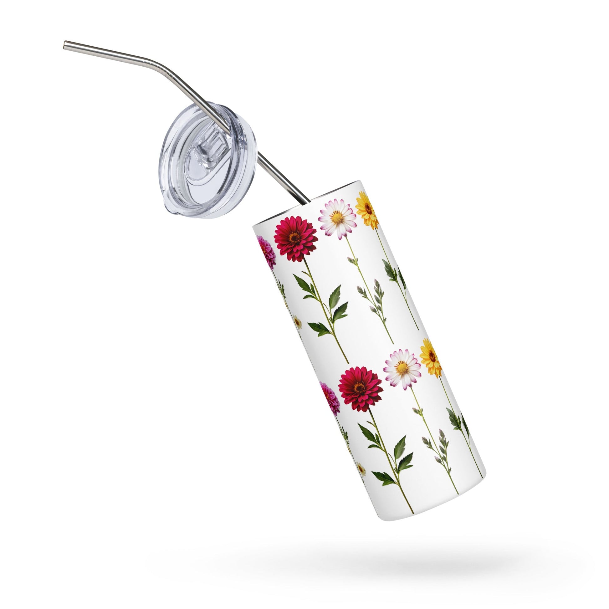 Flowers Stainless Steel Tumbler (20 oz) - Steel Tumbler - Discovery Co.