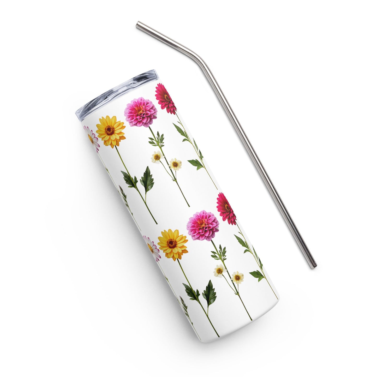 Flowers Stainless Steel Tumbler (20 oz) - Steel Tumbler - Discovery Co.