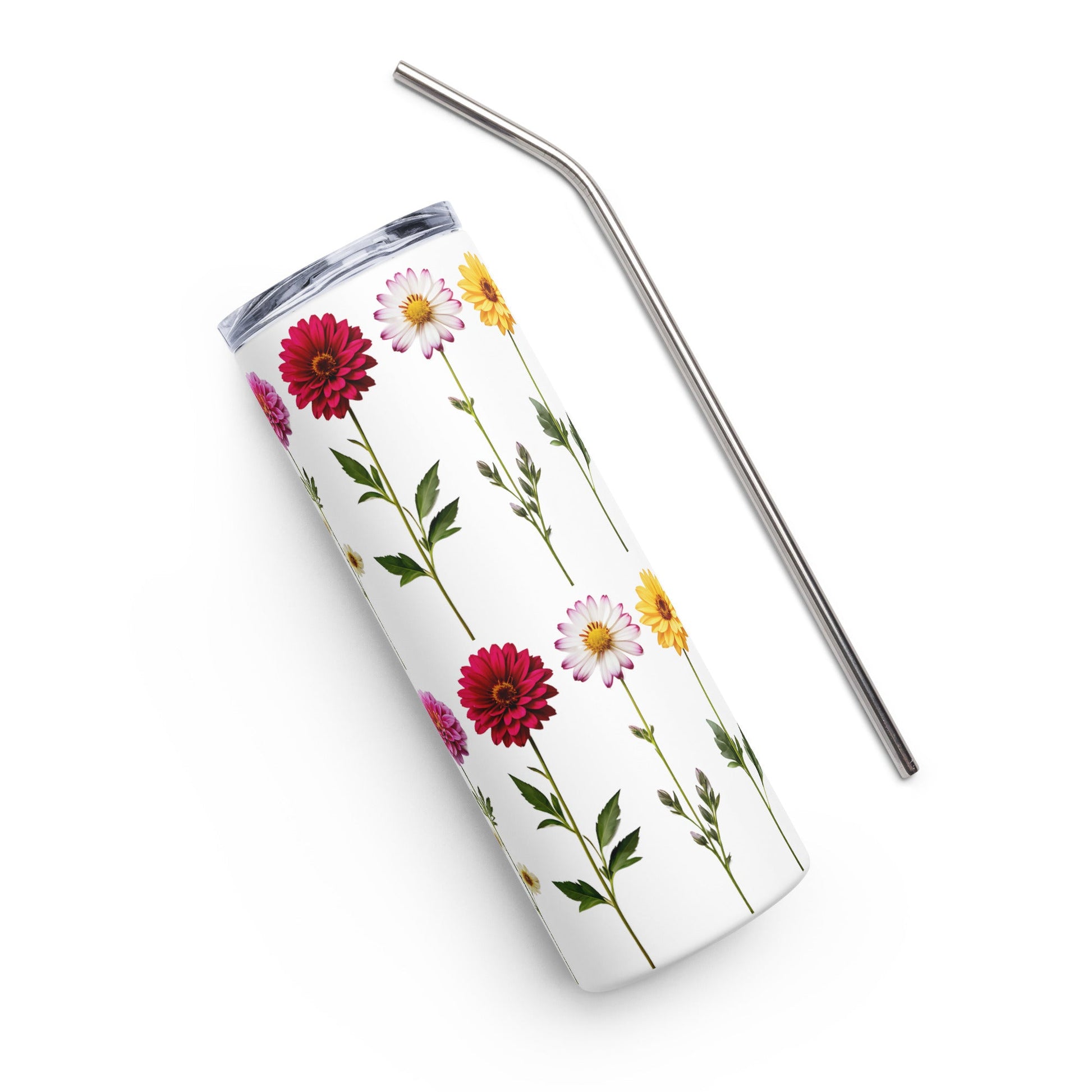 Flowers Stainless Steel Tumbler (20 oz) - Steel Tumbler - Discovery Co.