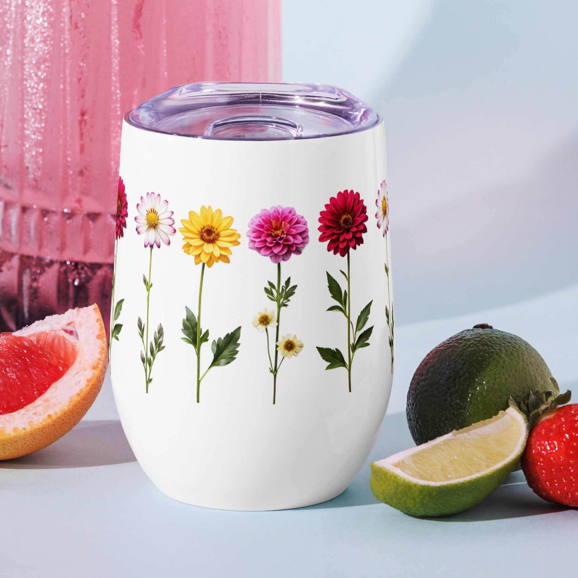 Flowers Stainless Steel Wine Tumbler - Tumblers - Discovery Co.
