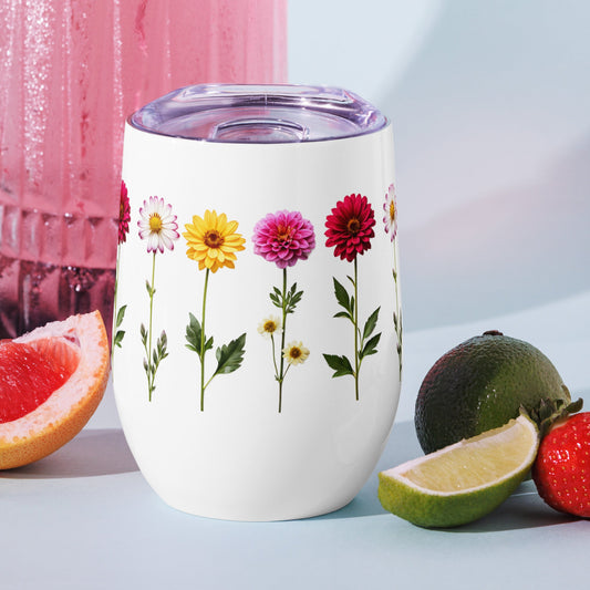 Flowers Stainless Steel Wine Tumbler - Tumblers - Discovery Co.