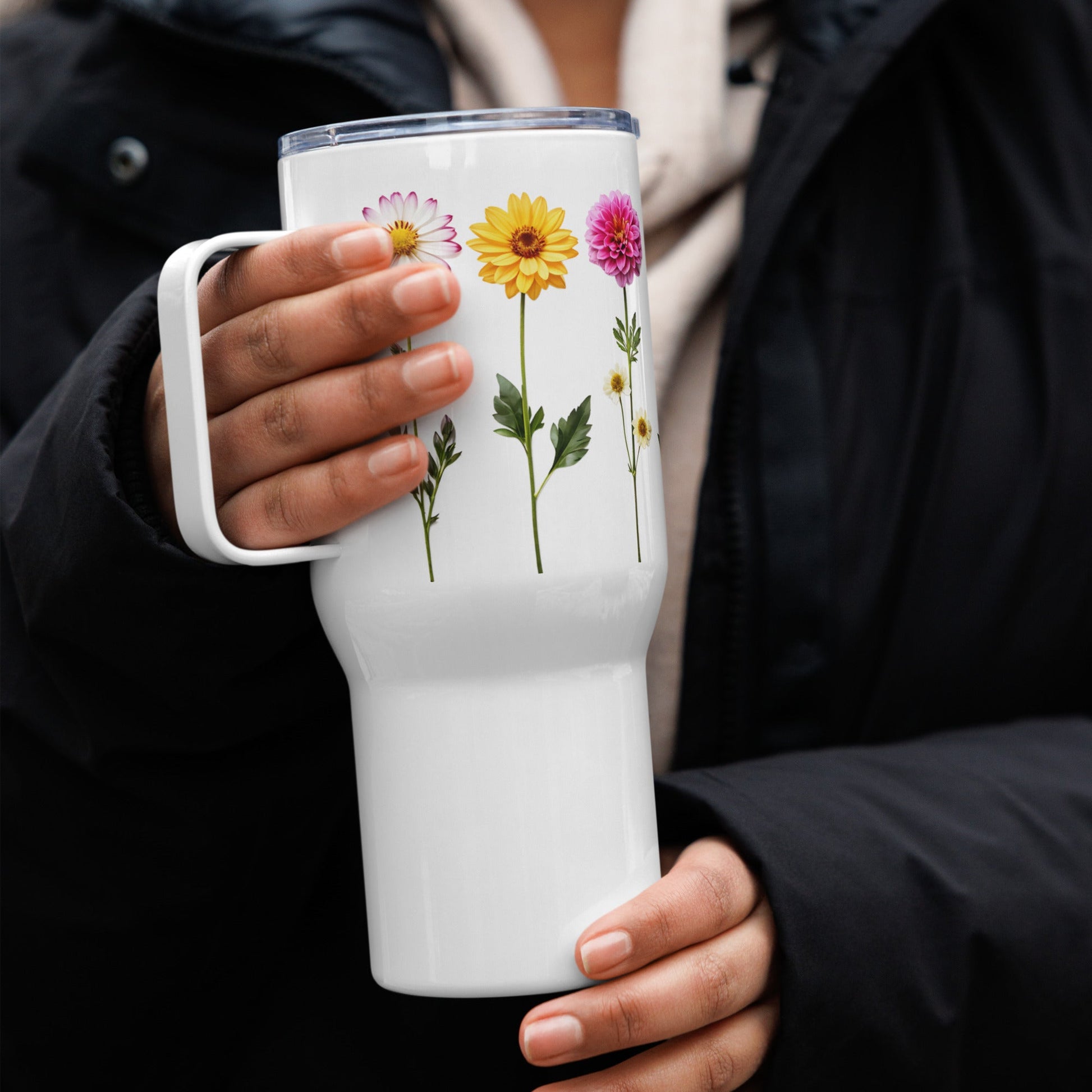 Flowers Travel Mug (25 oz) - Mugs - Discovery Co.