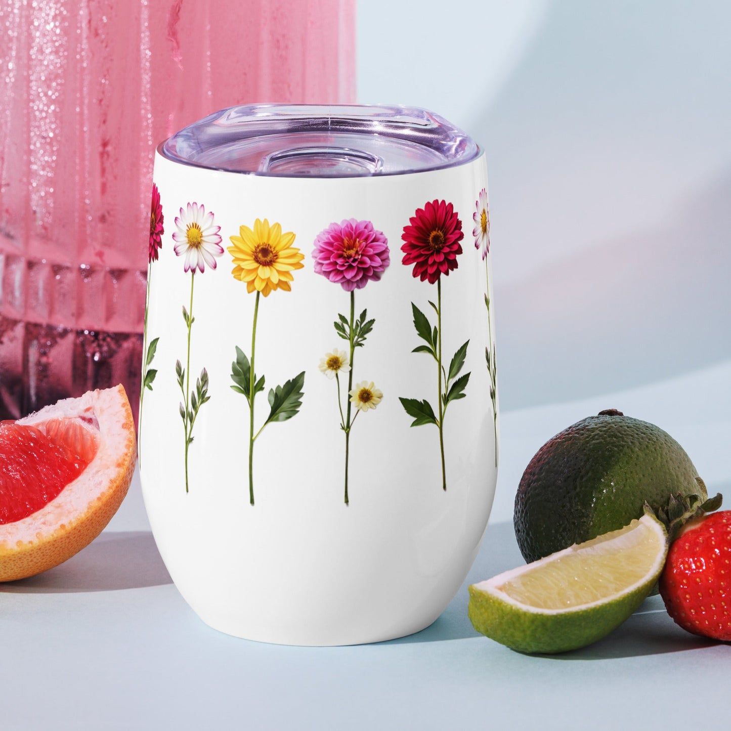 Flowers Wine Tumbler - Tumblers - Discovery Co.