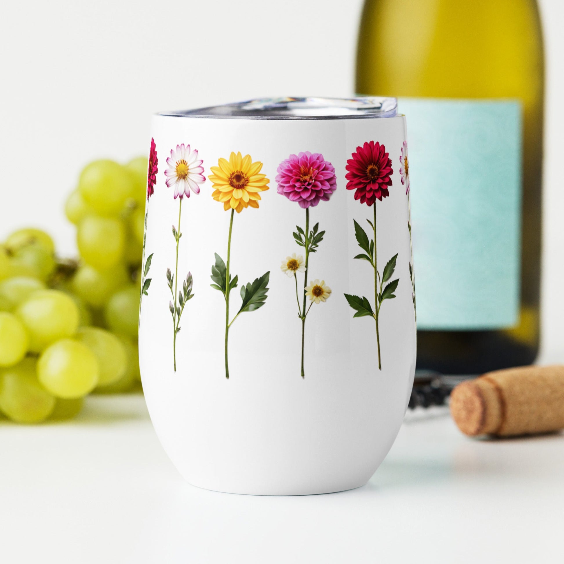 Flowers Wine Tumbler - Tumblers - Discovery Co.