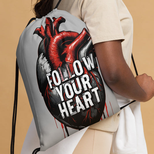Follow Your Heart Drawstring Bag - Drawstring Bag - Discovery Co.