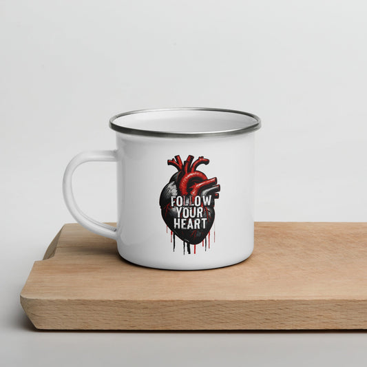 Follow Your Heart Enamel Mug - Mugs - Discovery Co.