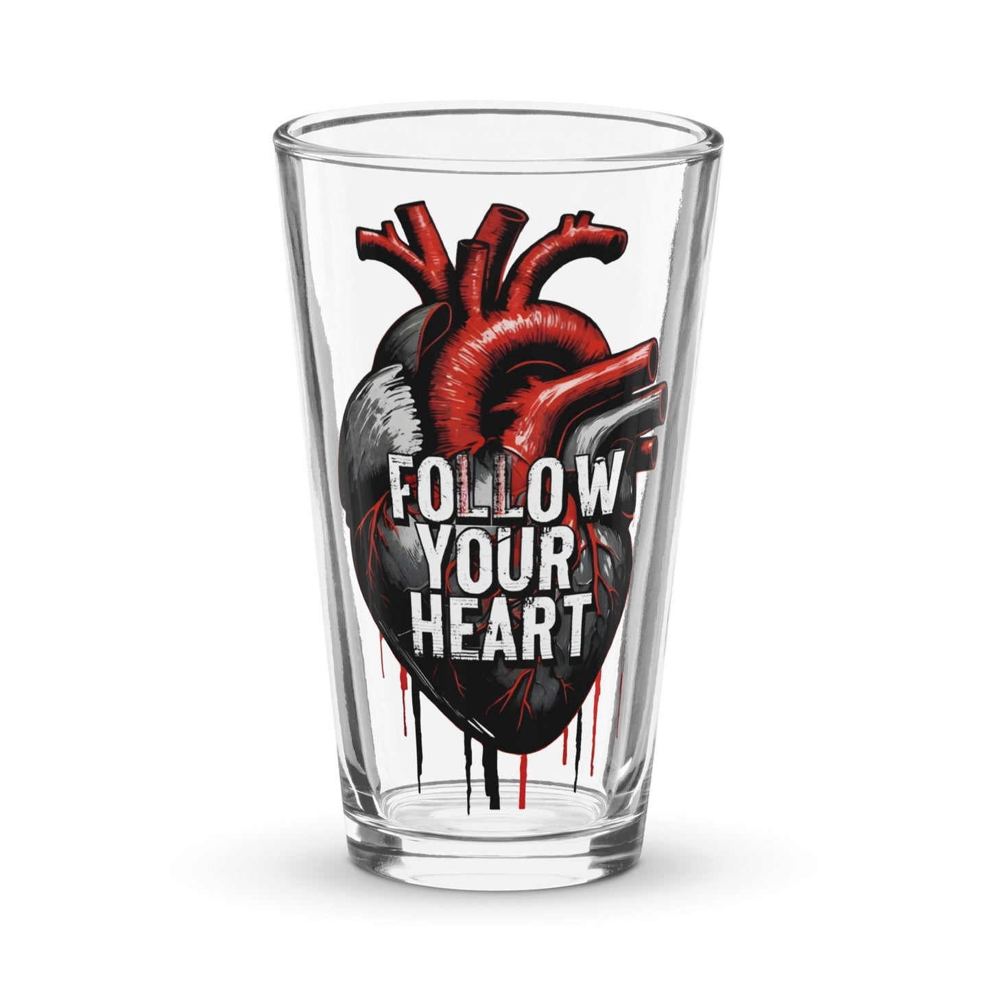 Follow Your Heart Pint Glass - Beer Glass - Discovery Co.