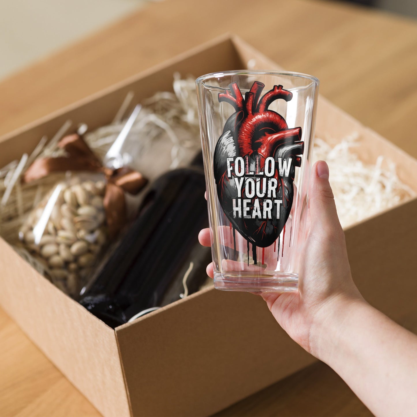 Follow Your Heart Pint Glass - Beer Glass - Discovery Co.