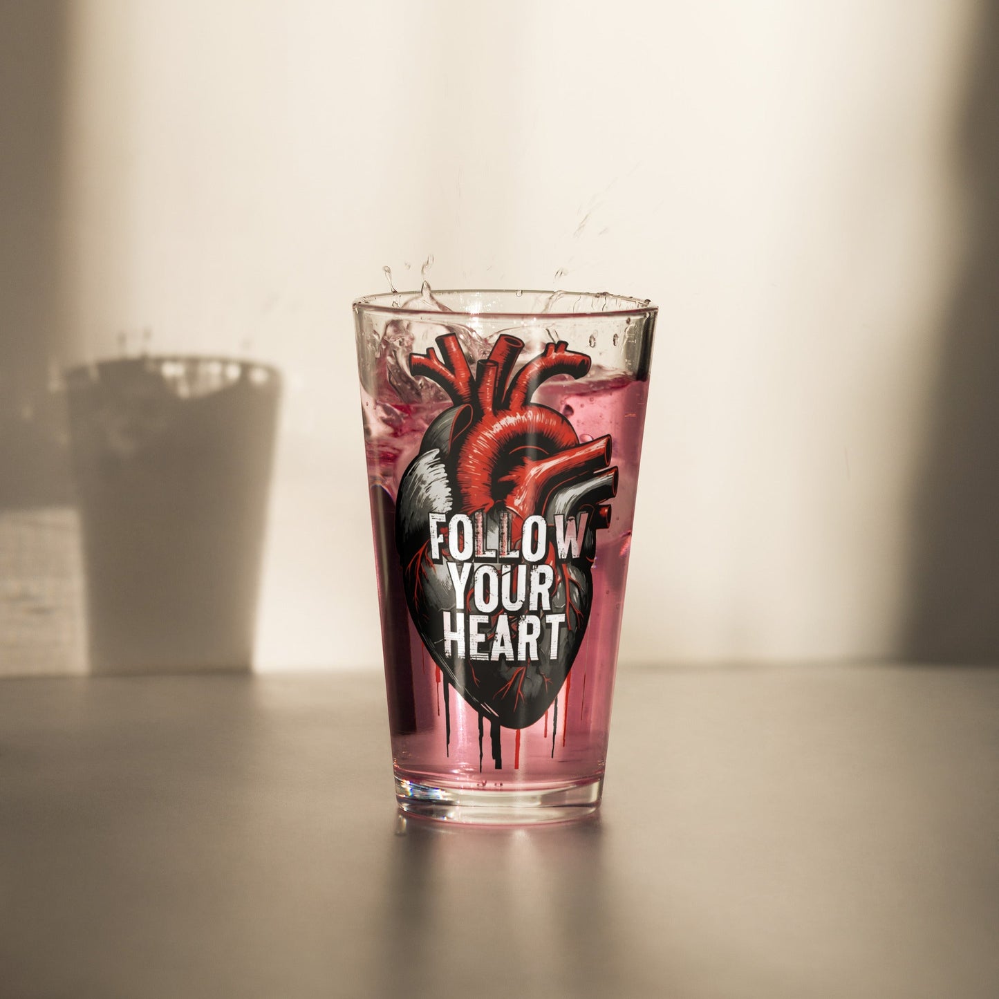 Follow Your Heart Pint Glass - Beer Glass - Discovery Co.