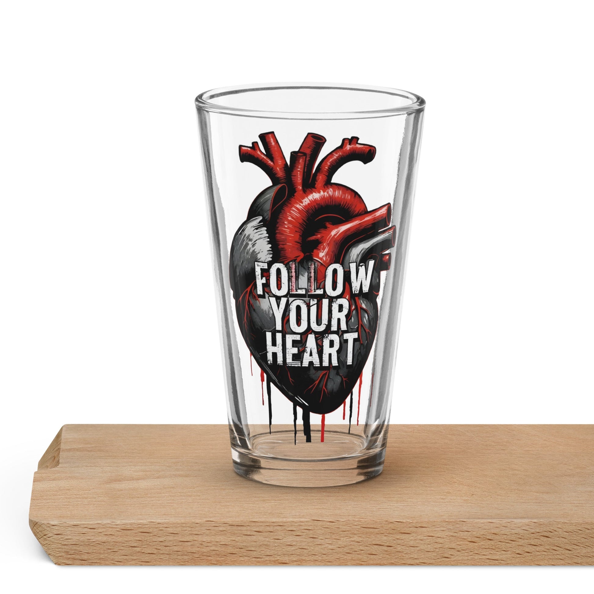 Follow Your Heart Pint Glass - Beer Glass - Discovery Co.