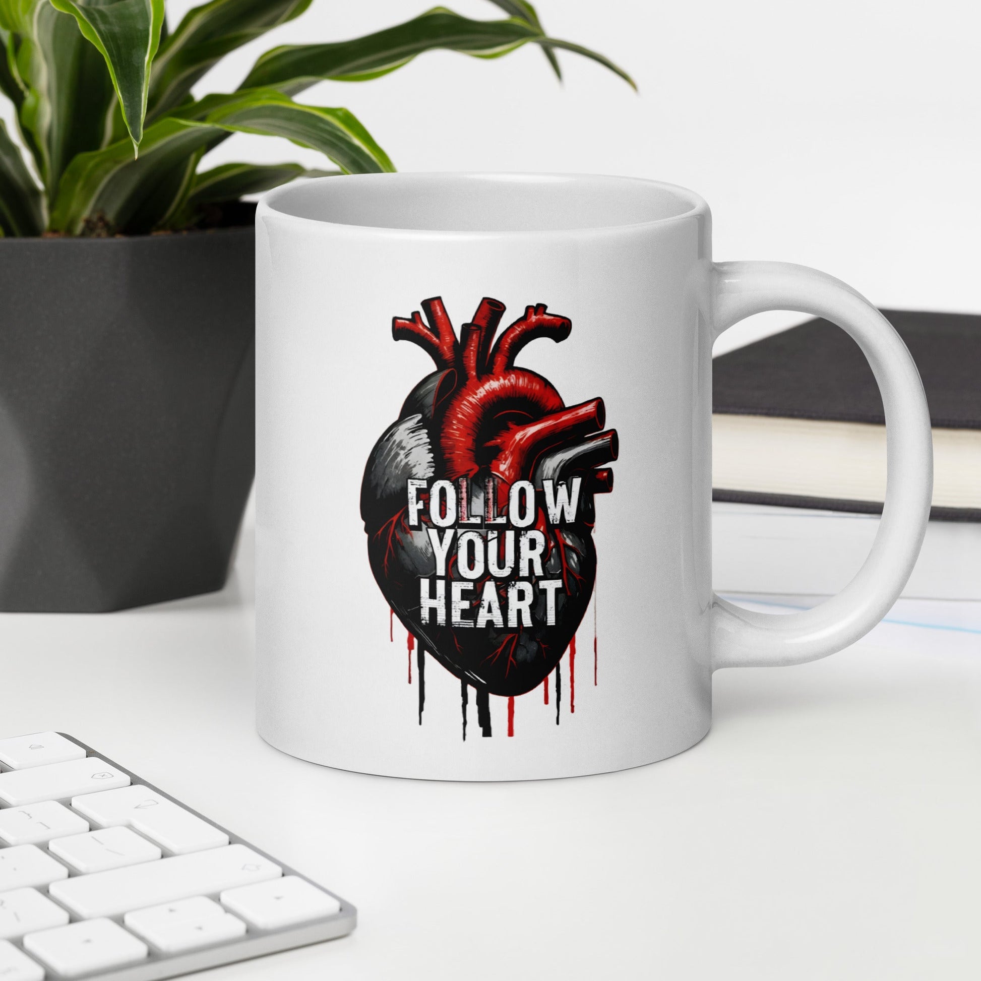 Follow Your Heart White Glossy Mug - Mugs - Discovery Co.