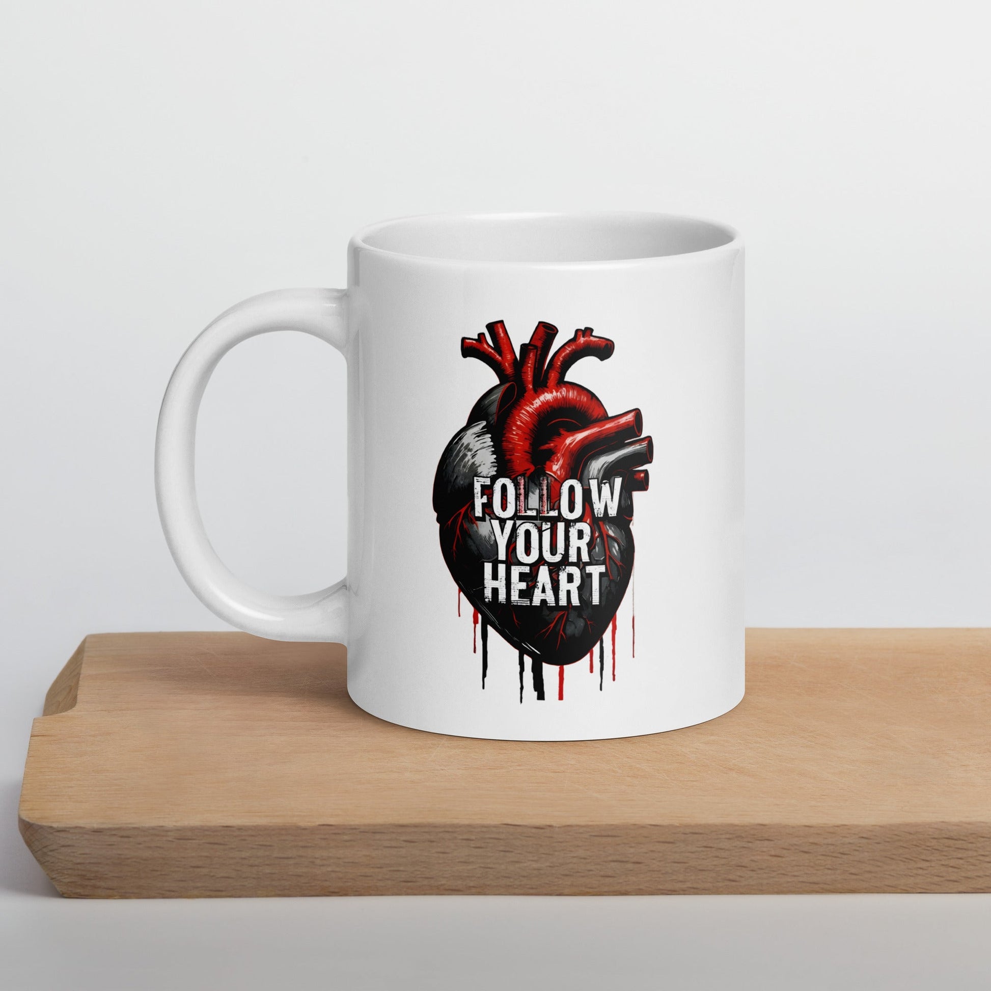 Follow Your Heart White Glossy Mug - Mugs - Discovery Co.