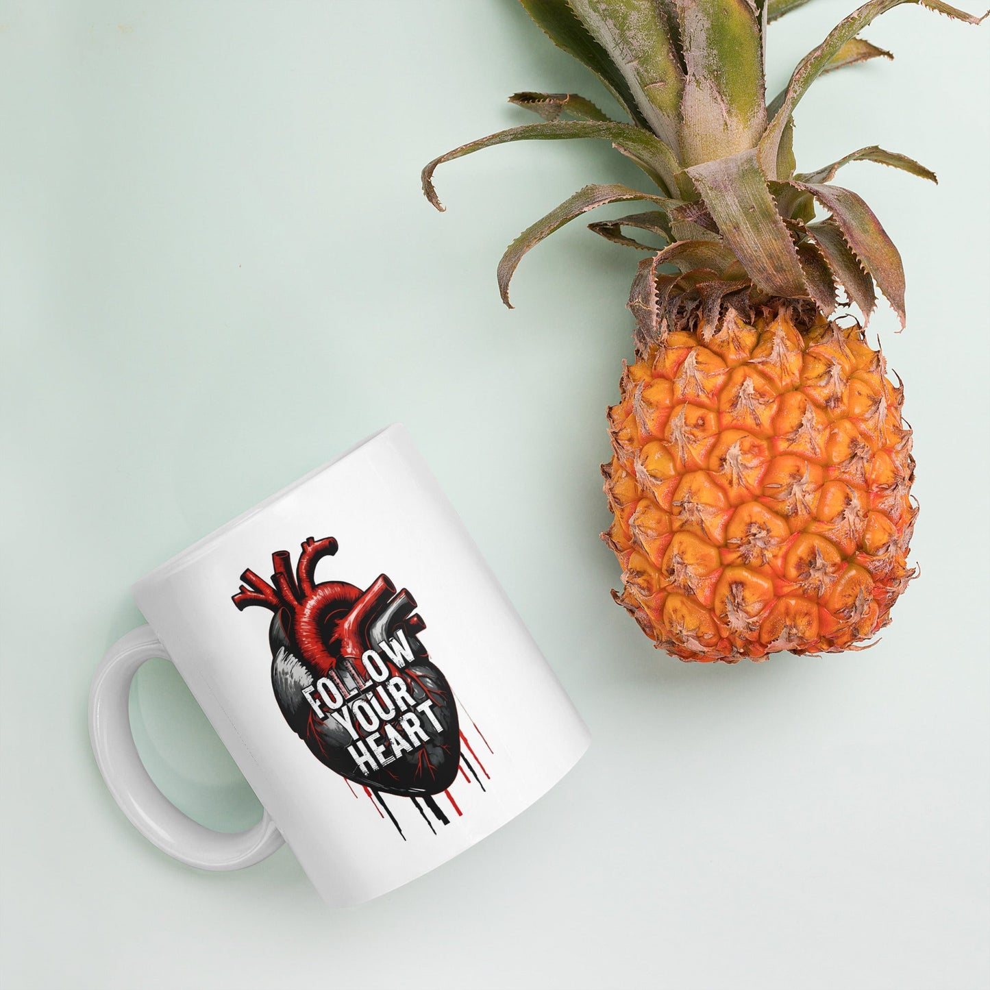 Follow Your Heart White Glossy Mug - Mugs - Discovery Co.