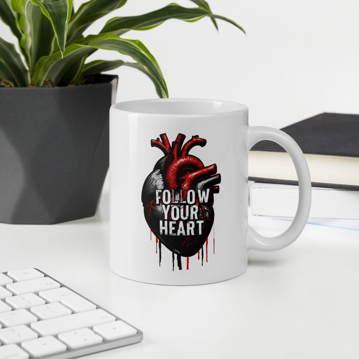 Follow Your Heart White Glossy Mug - Mugs - Discovery Co.