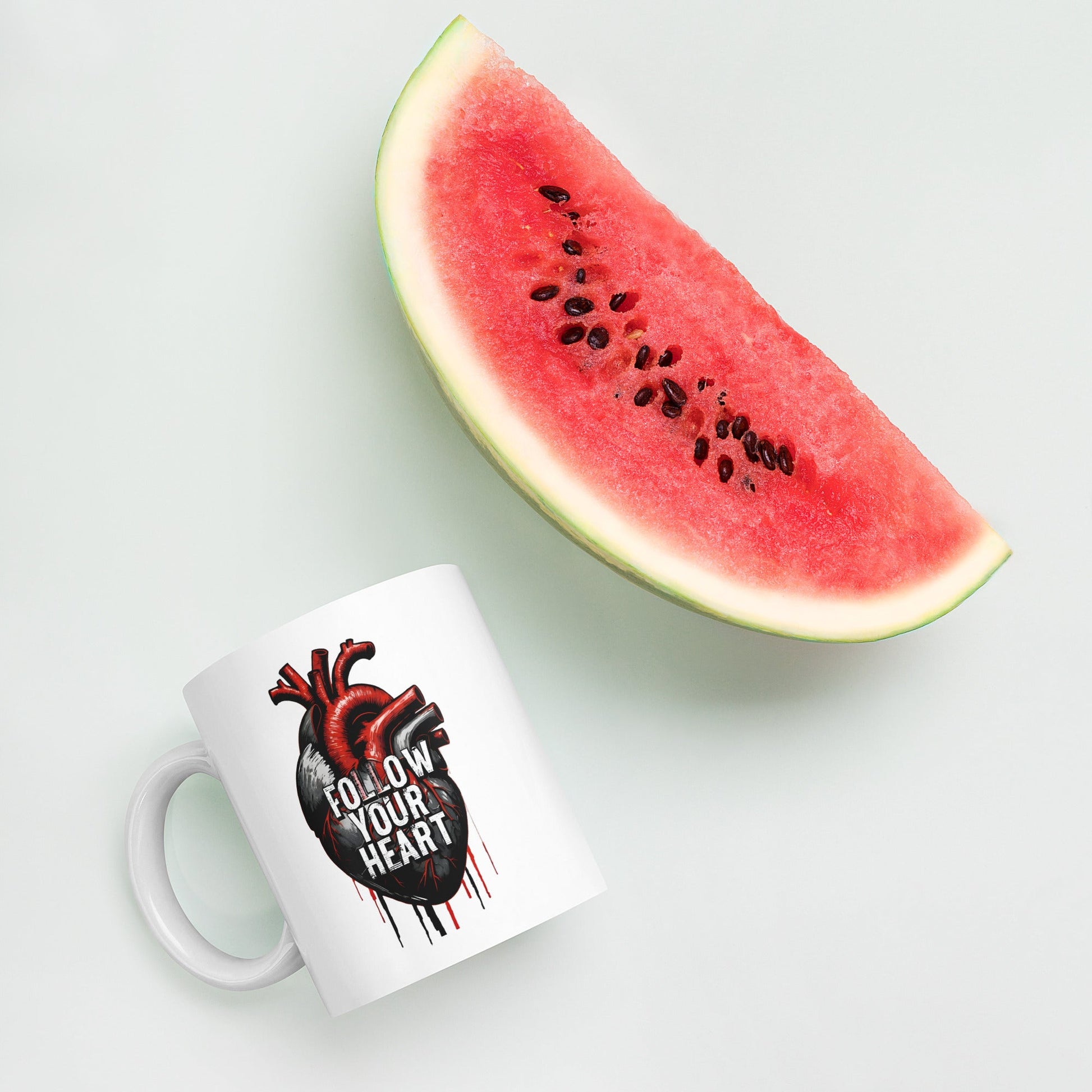 Follow Your Heart White Glossy Mug - Mugs - Discovery Co.