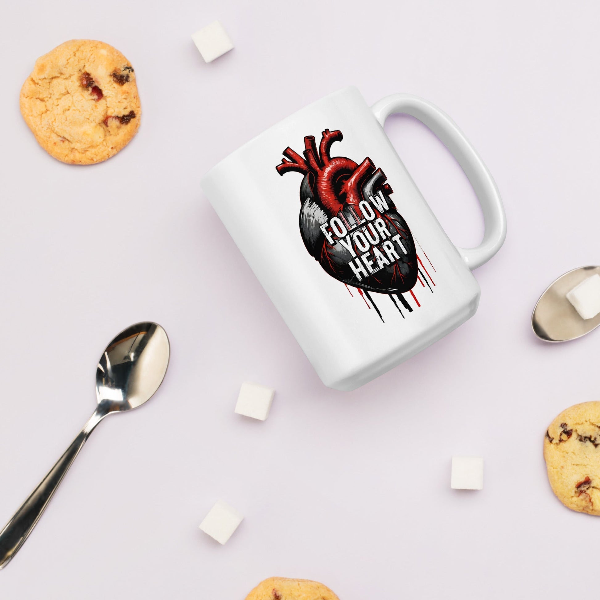 Follow Your Heart White Glossy Mug - Mugs - Discovery Co.