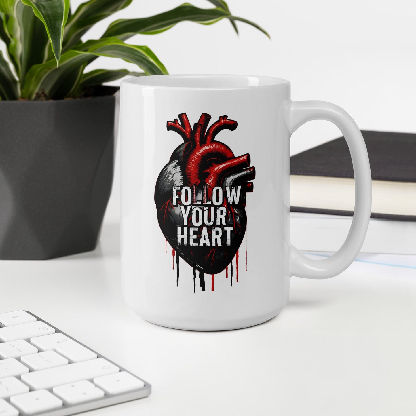 Follow Your Heart White Glossy Mug - Mugs - Discovery Co.