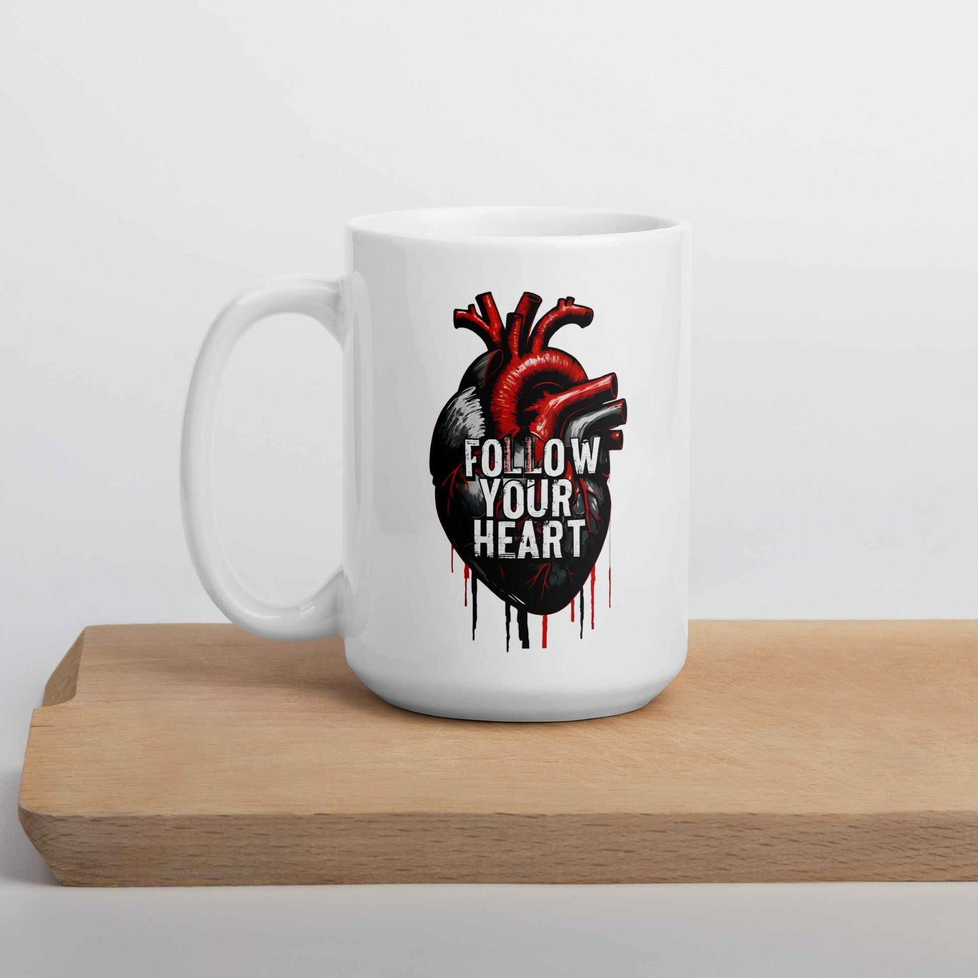 Follow Your Heart White Glossy Mug - Mugs - Discovery Co.