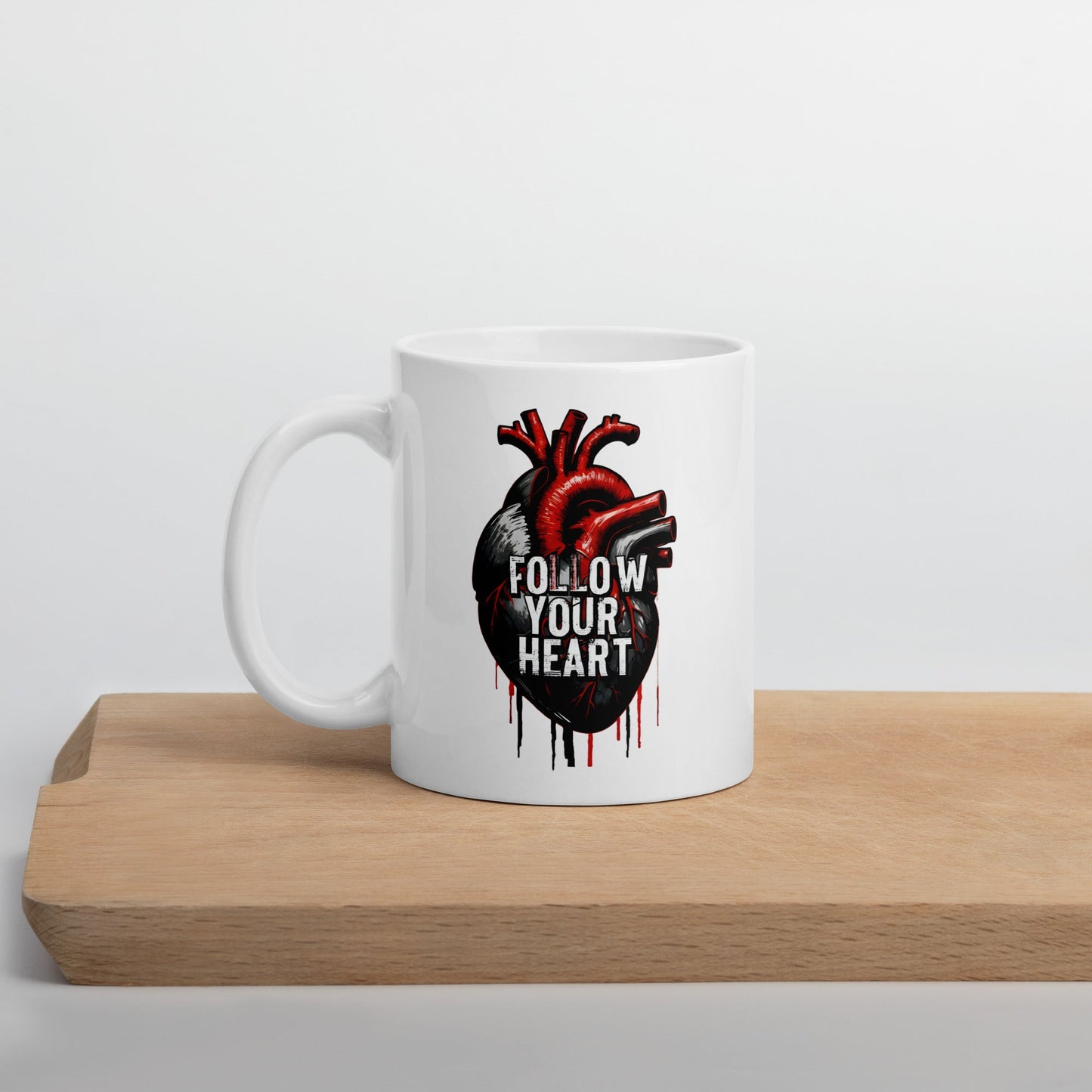 Follow Your Heart White Glossy Mug - Mugs - Discovery Co.