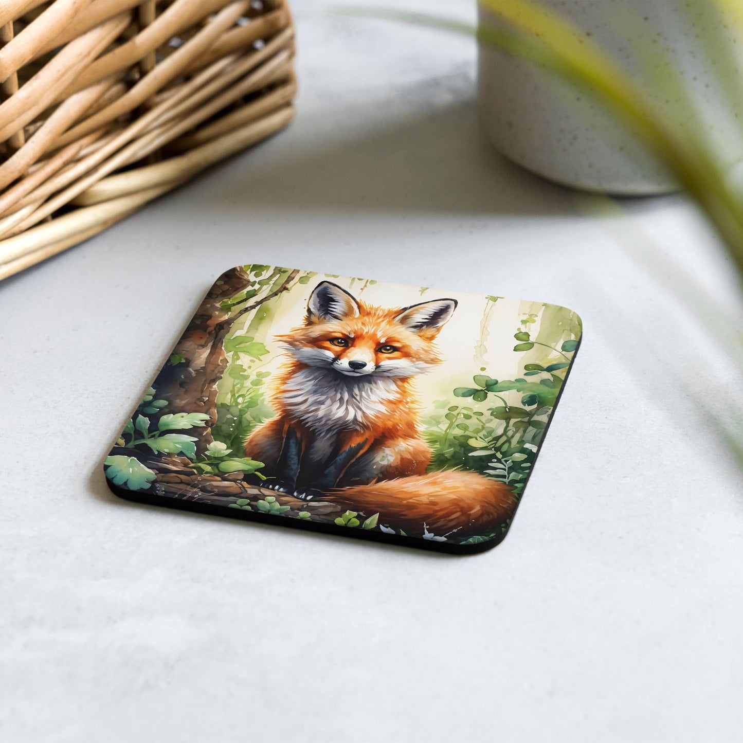 Fox Cork-back Coaster - Coasters - Discovery Co.