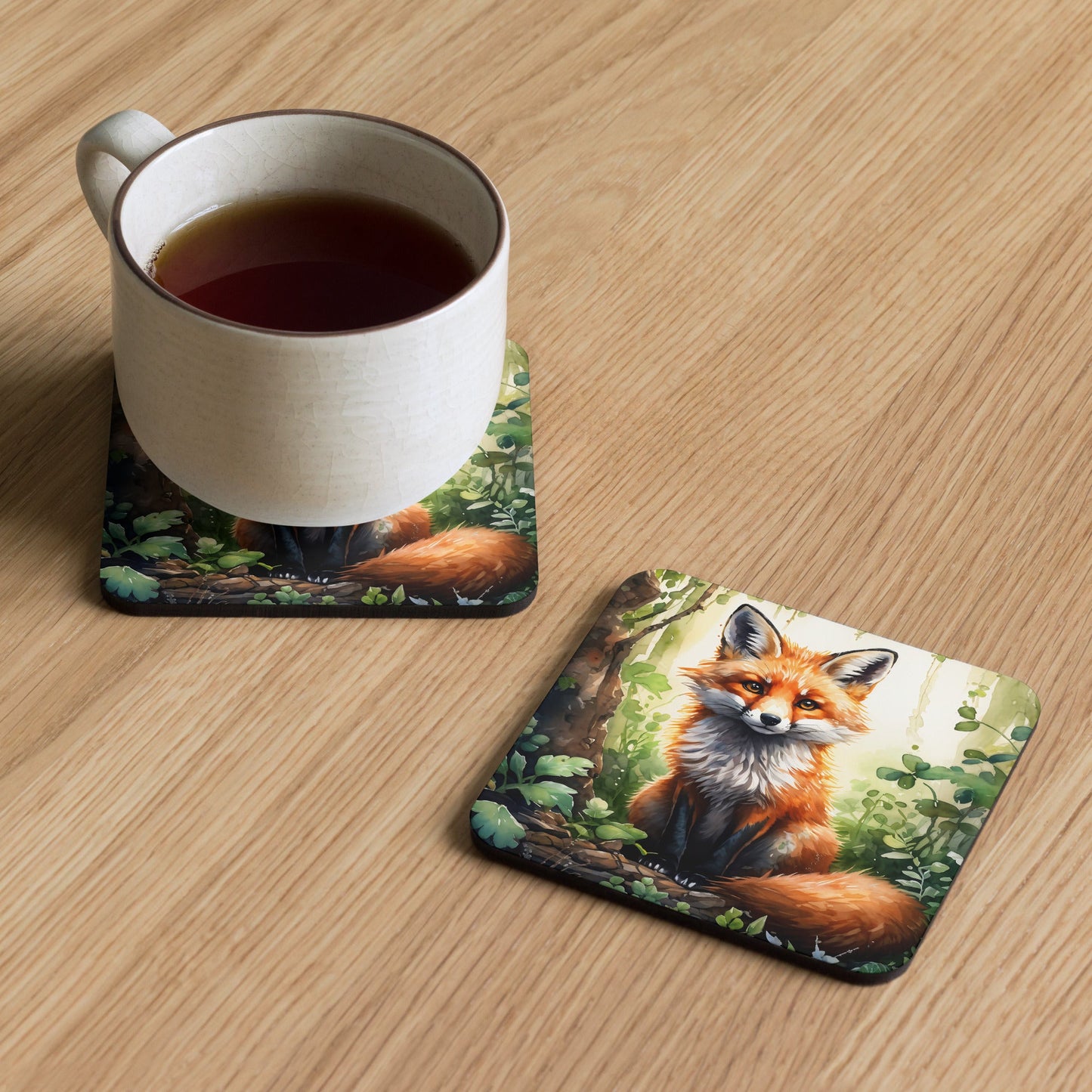 Fox Cork-back Coaster - Coasters - Discovery Co.