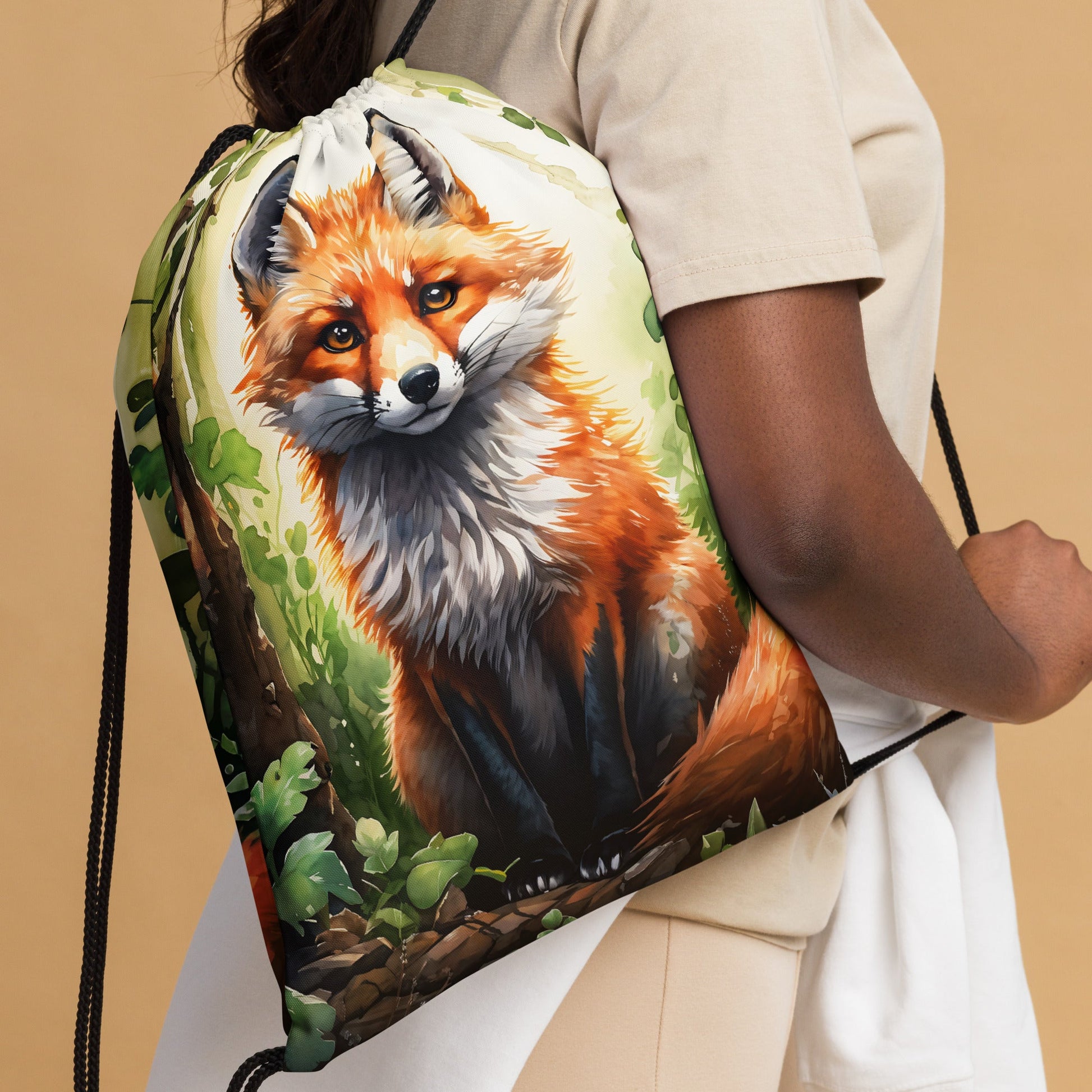 Fox Drawstring Bag - Drawstring Bag - Discovery Co.