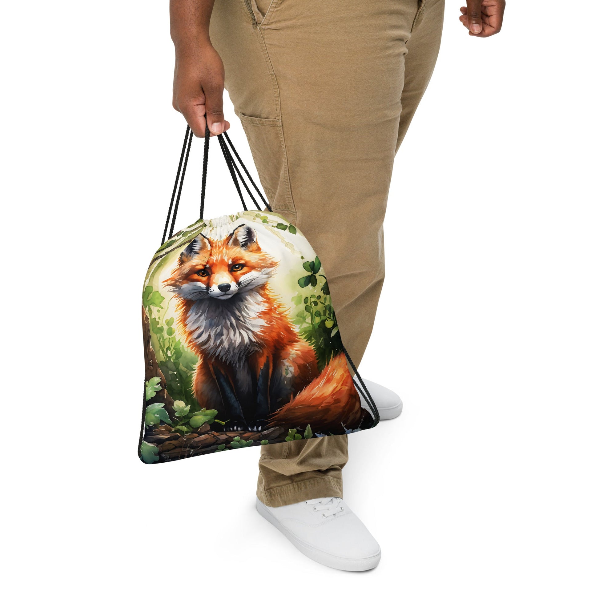 Fox Drawstring Bag - Drawstring Bag - Discovery Co.