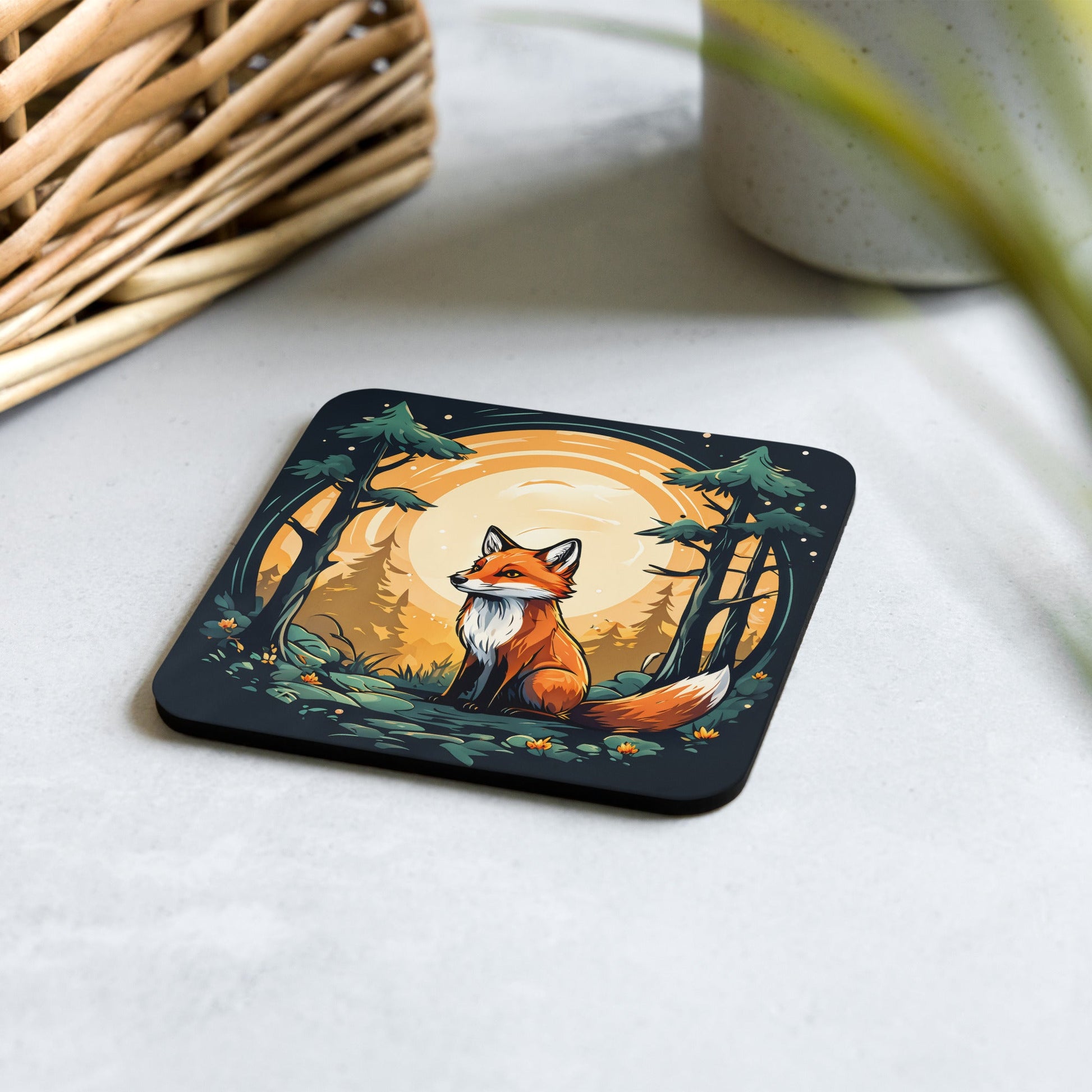 Fox In The Forest Cork - back Coaster - Coasters - Discovery Co.