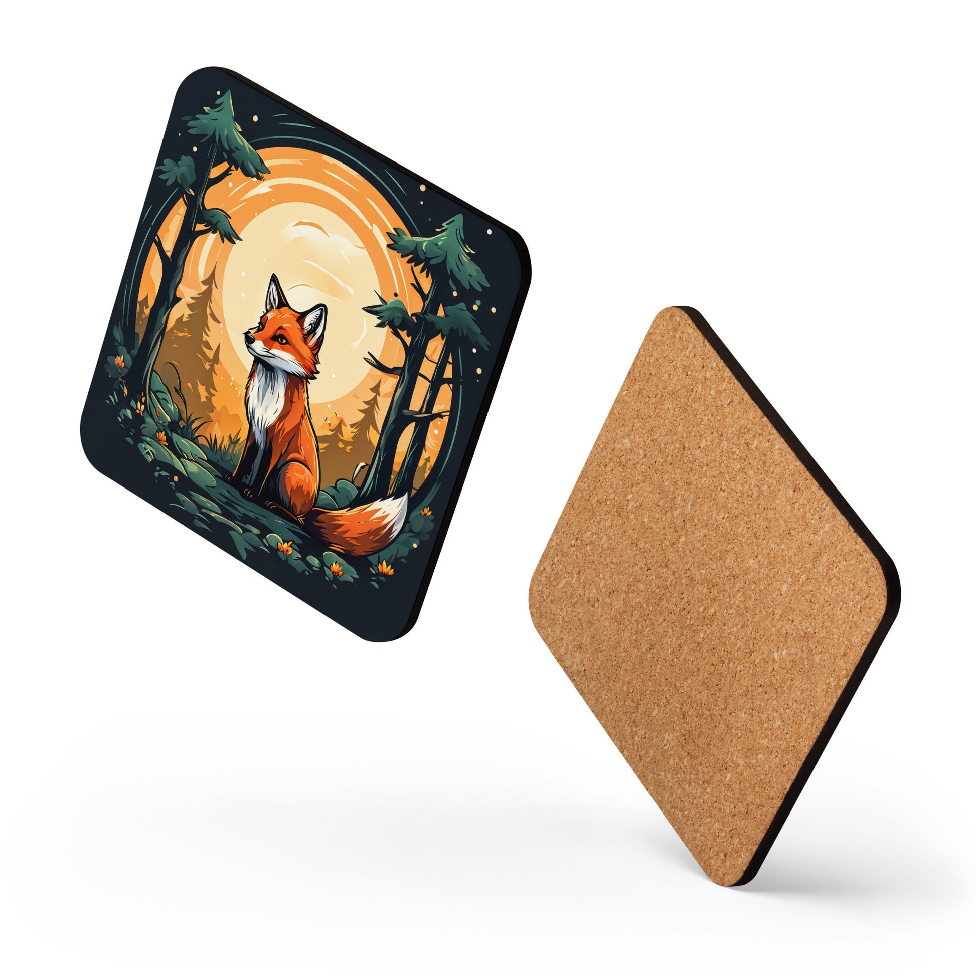 Fox In The Forest Cork - back Coaster - Coasters - Discovery Co.