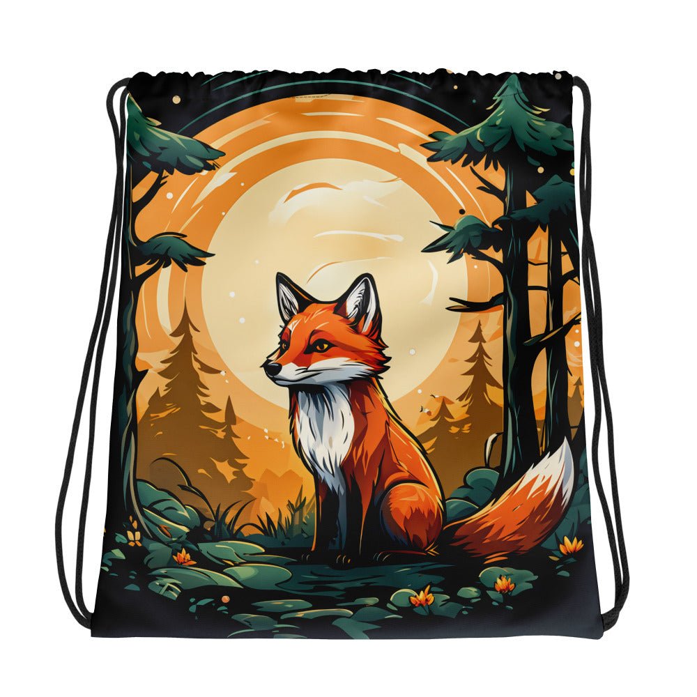 Fox In The Forest Drawstring Bag - Drawstring Bag - Discovery Co.