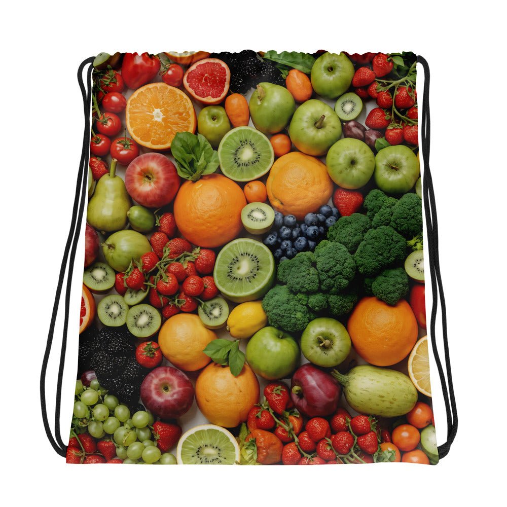 Fruits And Vegetables Drawstring Bag - Drawstring Bag - Discovery Co.
