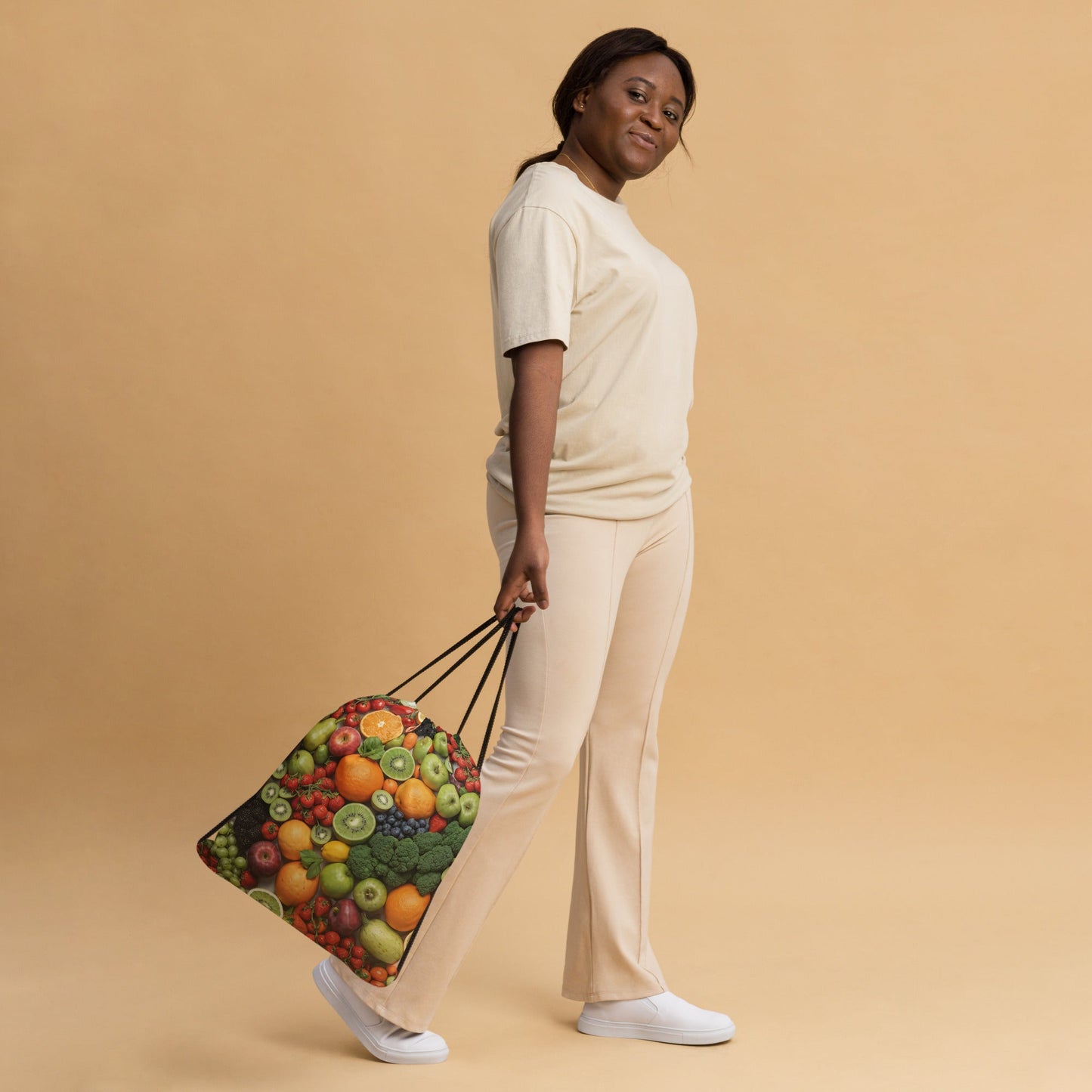 Fruits And Vegetables Drawstring Bag - Drawstring Bag - Discovery Co.