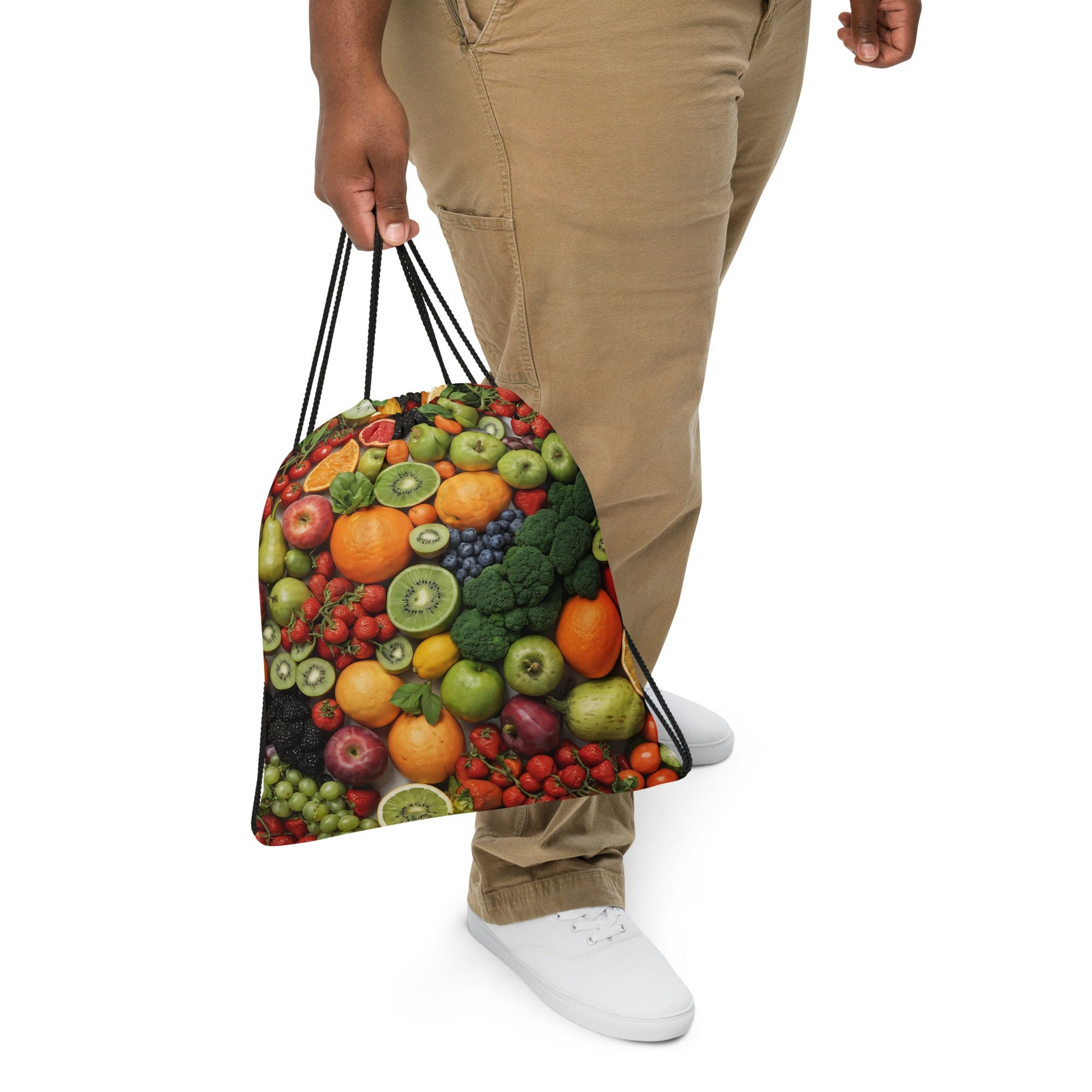 Fruits And Vegetables Drawstring Bag - Drawstring Bag - Discovery Co.