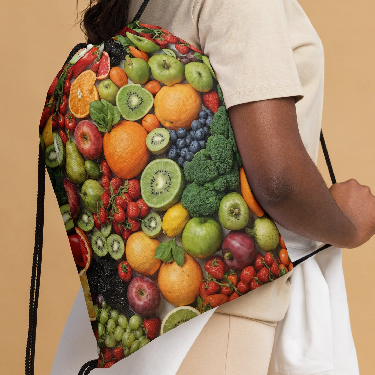 Fruits And Vegetables Drawstring Bag - Drawstring Bag - Discovery Co.