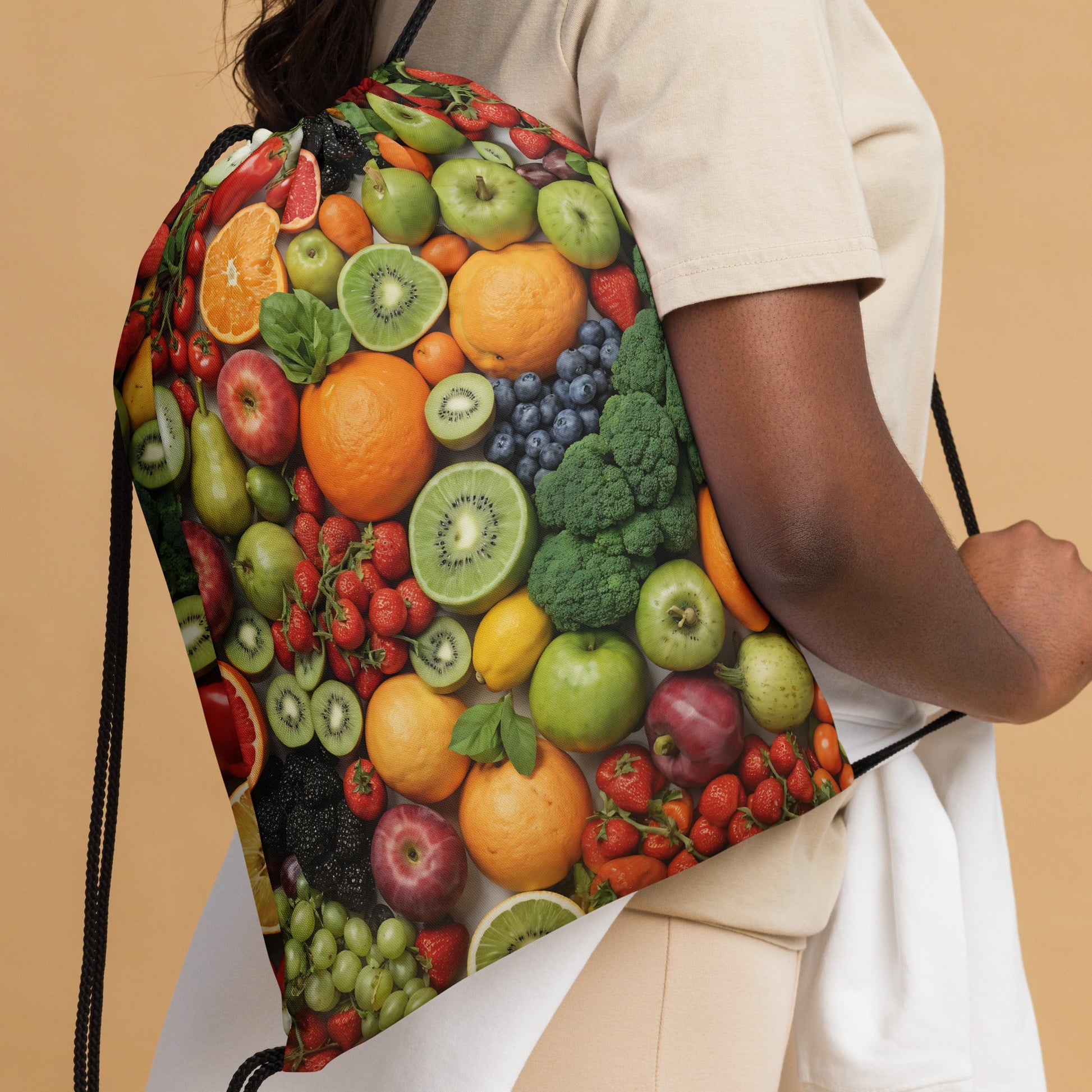 Fruits And Vegetables Drawstring Bag - Drawstring Bag - Discovery Co.