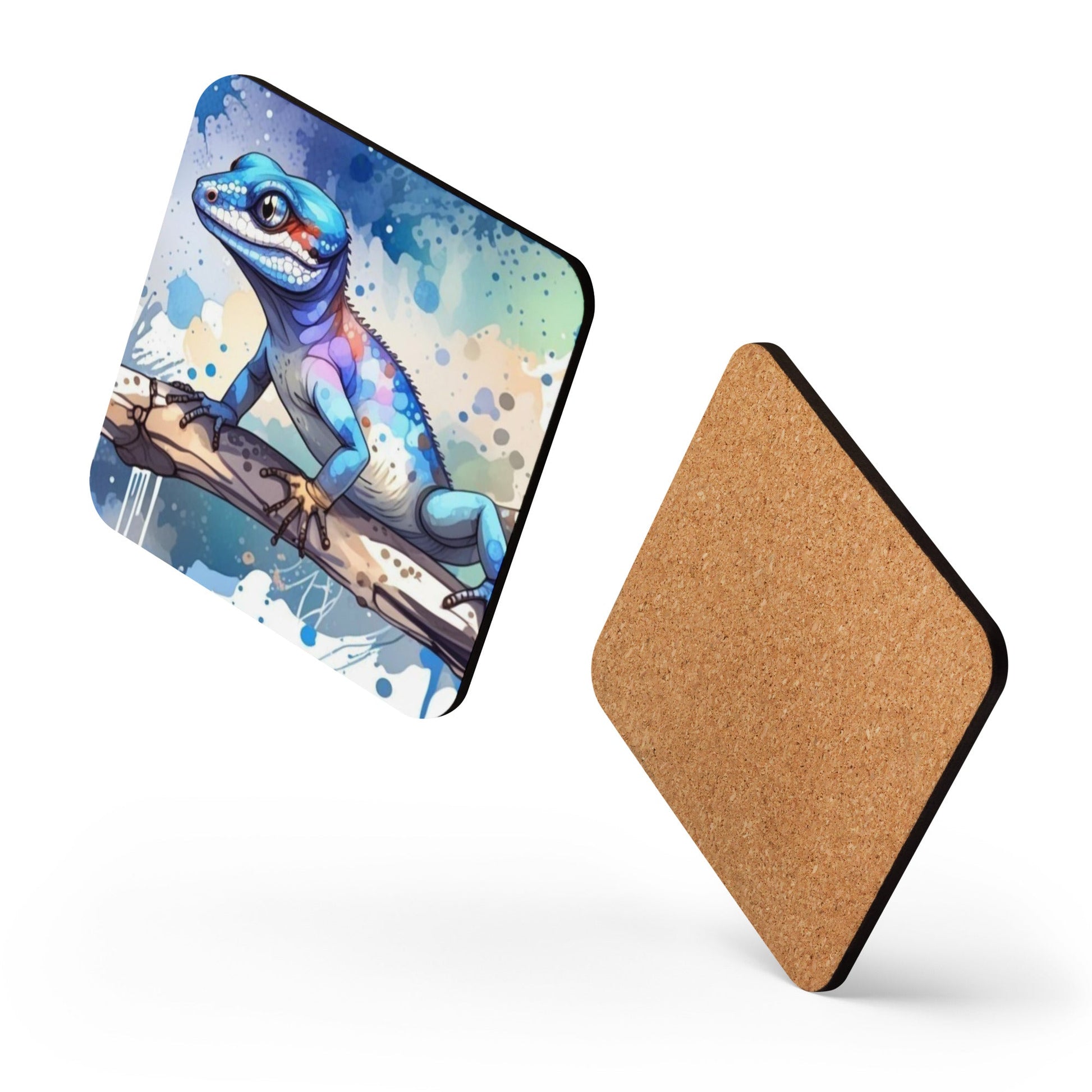 Gecko Watercolor Art Cork - Back Coaster - Coasters - Discovery Co.