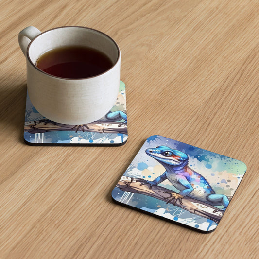 Gecko Watercolor Art Cork - Back Coaster - Coasters - Discovery Co.