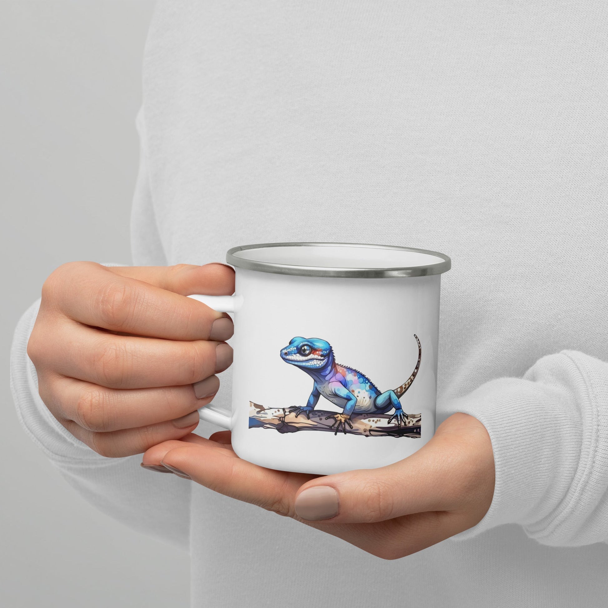Gecko Watercolor Art Enamel Mug - Mugs - Discovery Co.