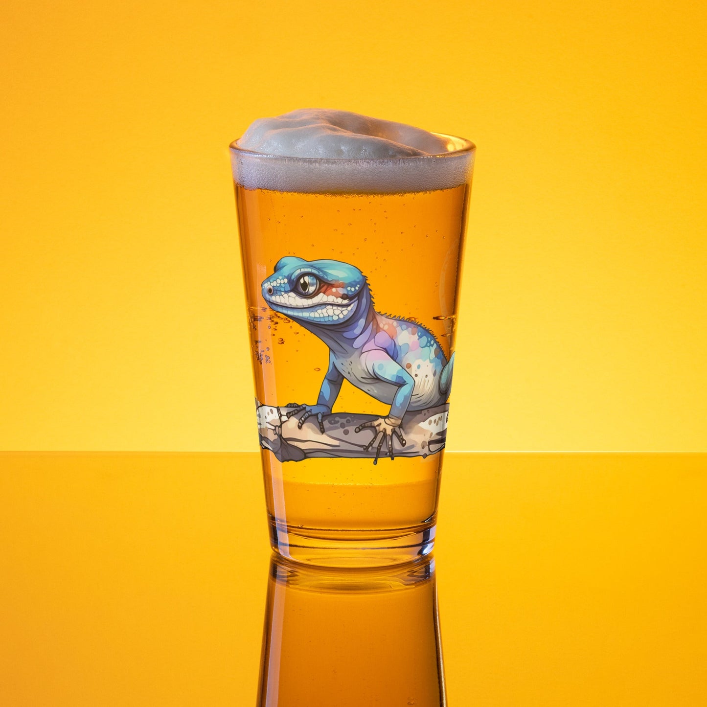 Gecko Watercolor Art Pint Glass - Beer Glass - Discovery Co.