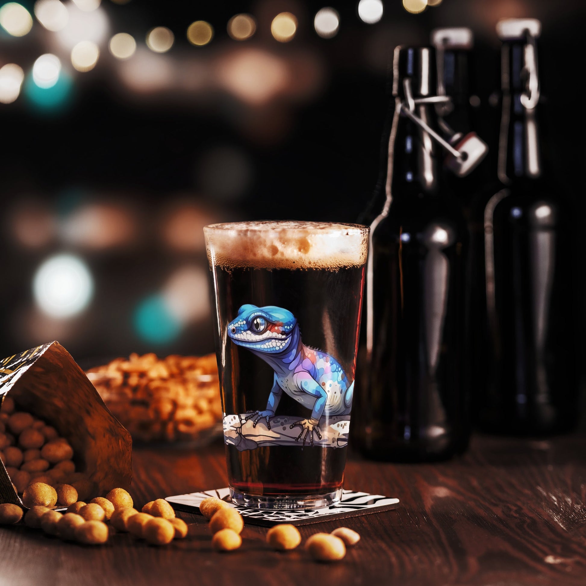 Gecko Watercolor Art Pint Glass - Beer Glass - Discovery Co.